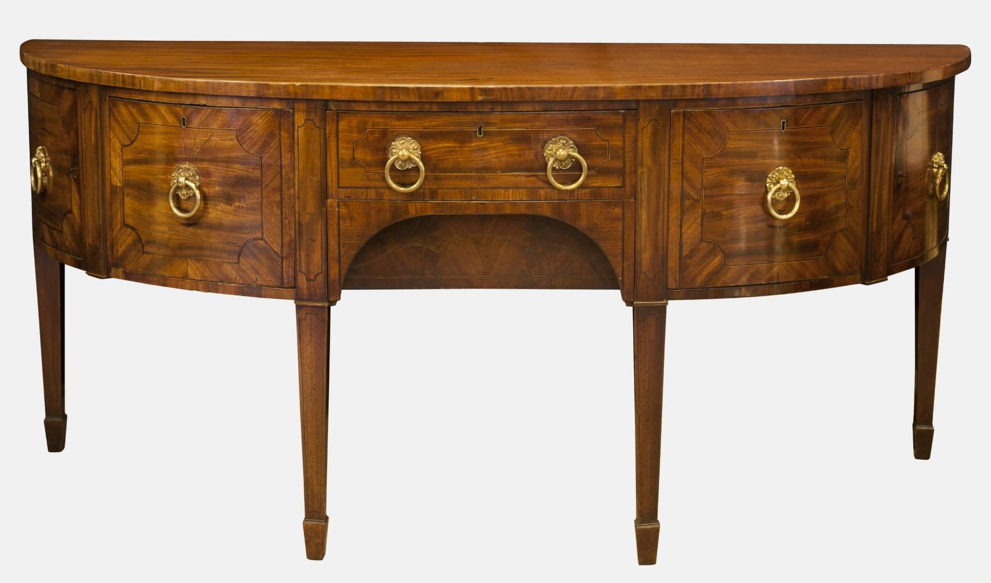 Demi Lune Sideboard with Glass Top (1 of 1) Demi Lune Sideboard with Glass Top (1 of 1)