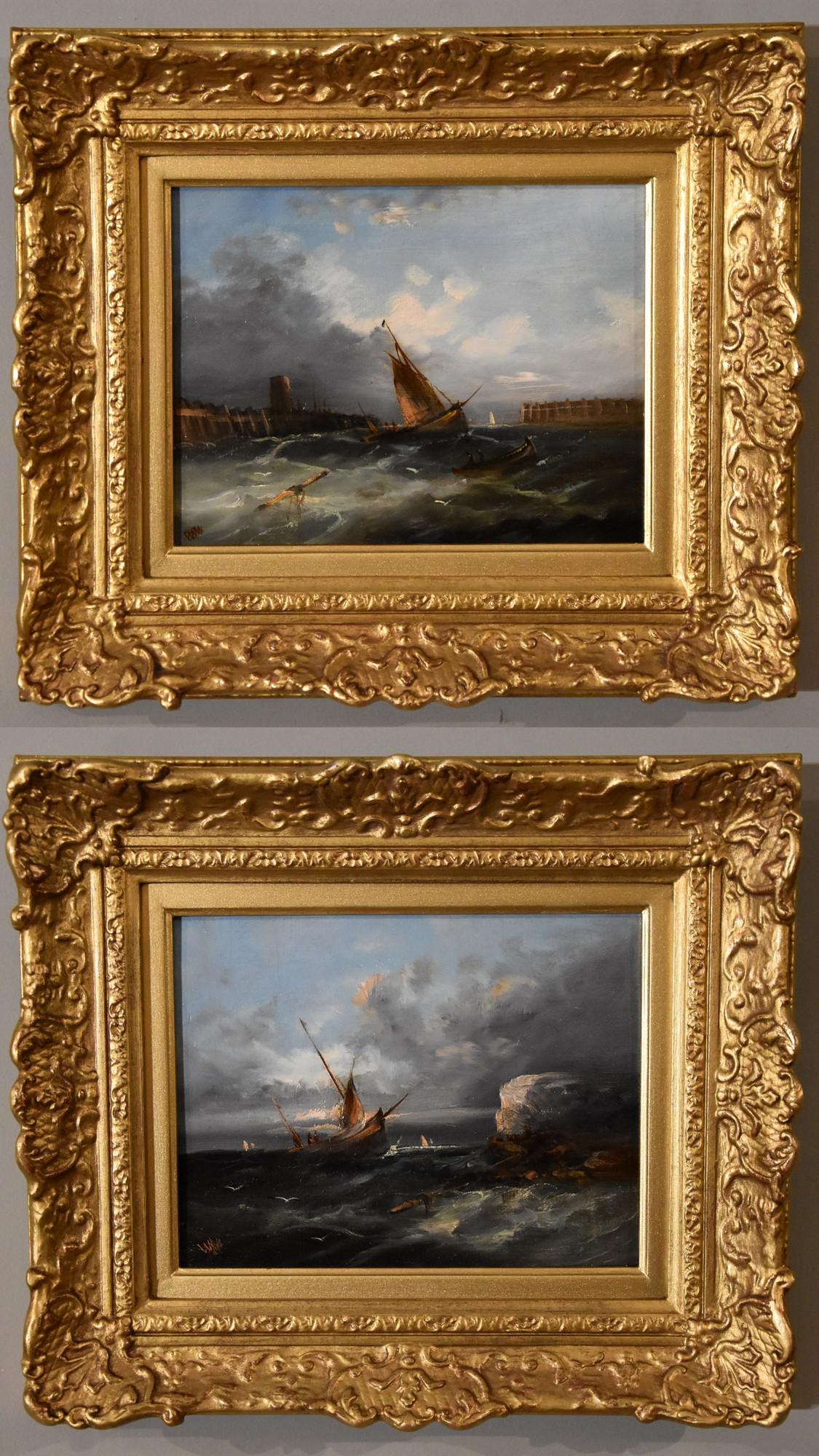 Oil Painting Pair by William Henry Williamson - Fishing Boats Going Out (1 of 9) Oil Painting Pair by William Henry Williamson - Fishing Boats Going Out (1 of 9)