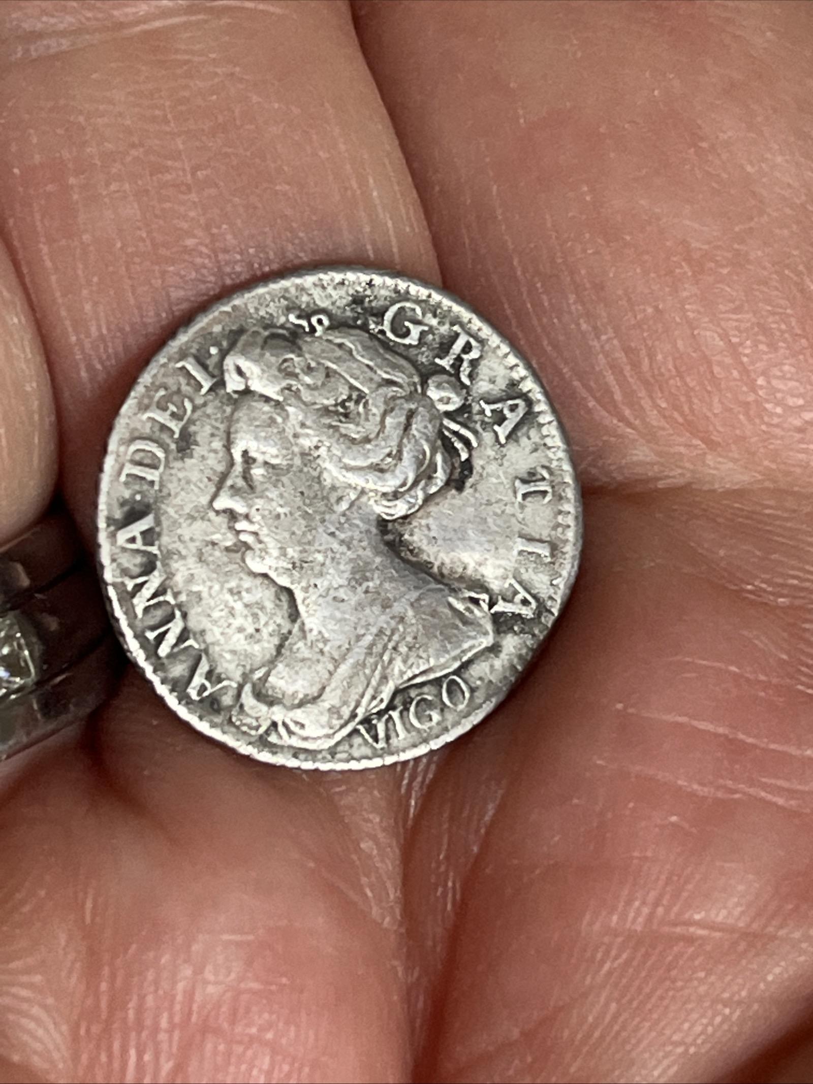 Queen Anne - 1703 Sixpence - VIGO (1 of 14)