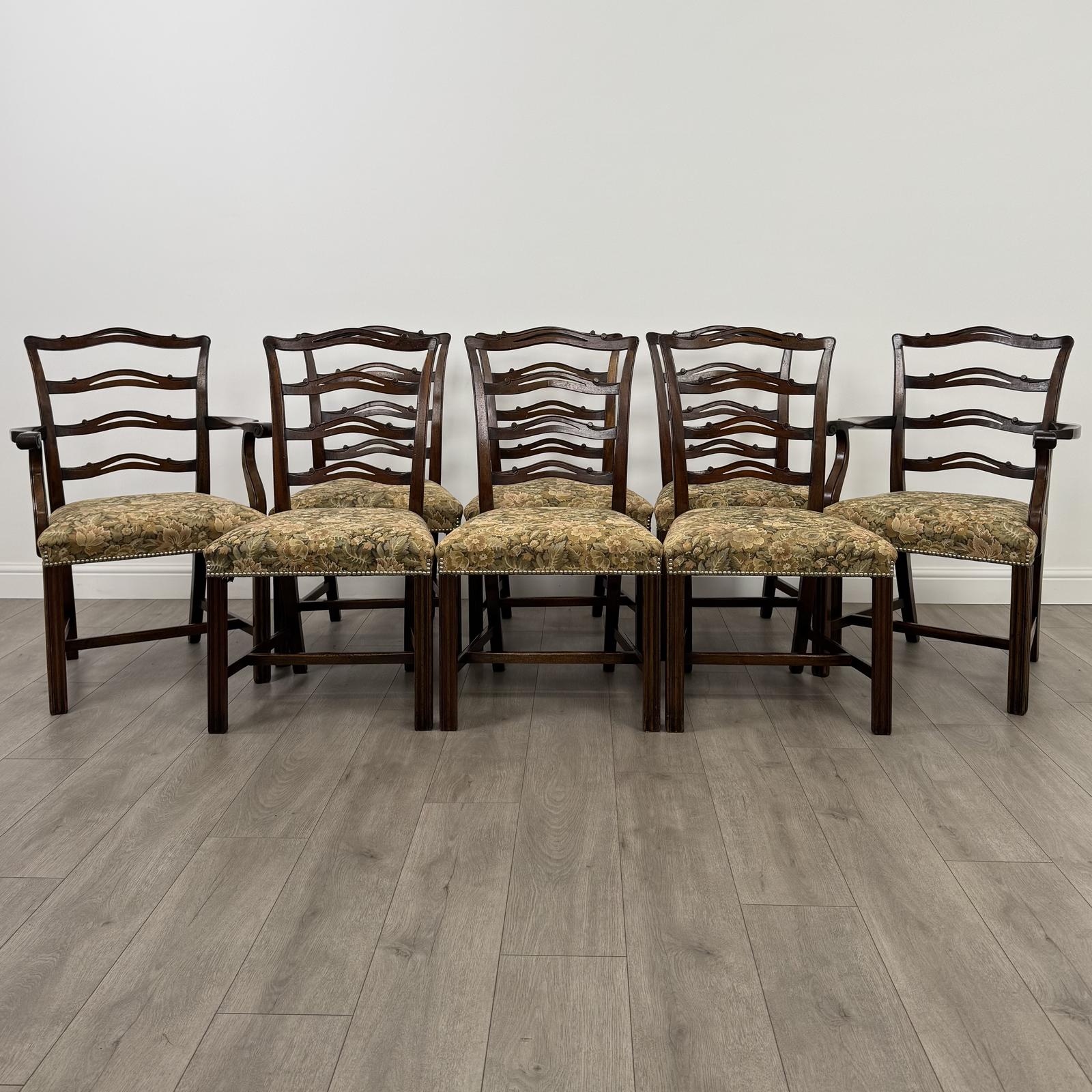 Antique 19th Century Set of 8 Mahogany Dining Chairs (1 of 10)