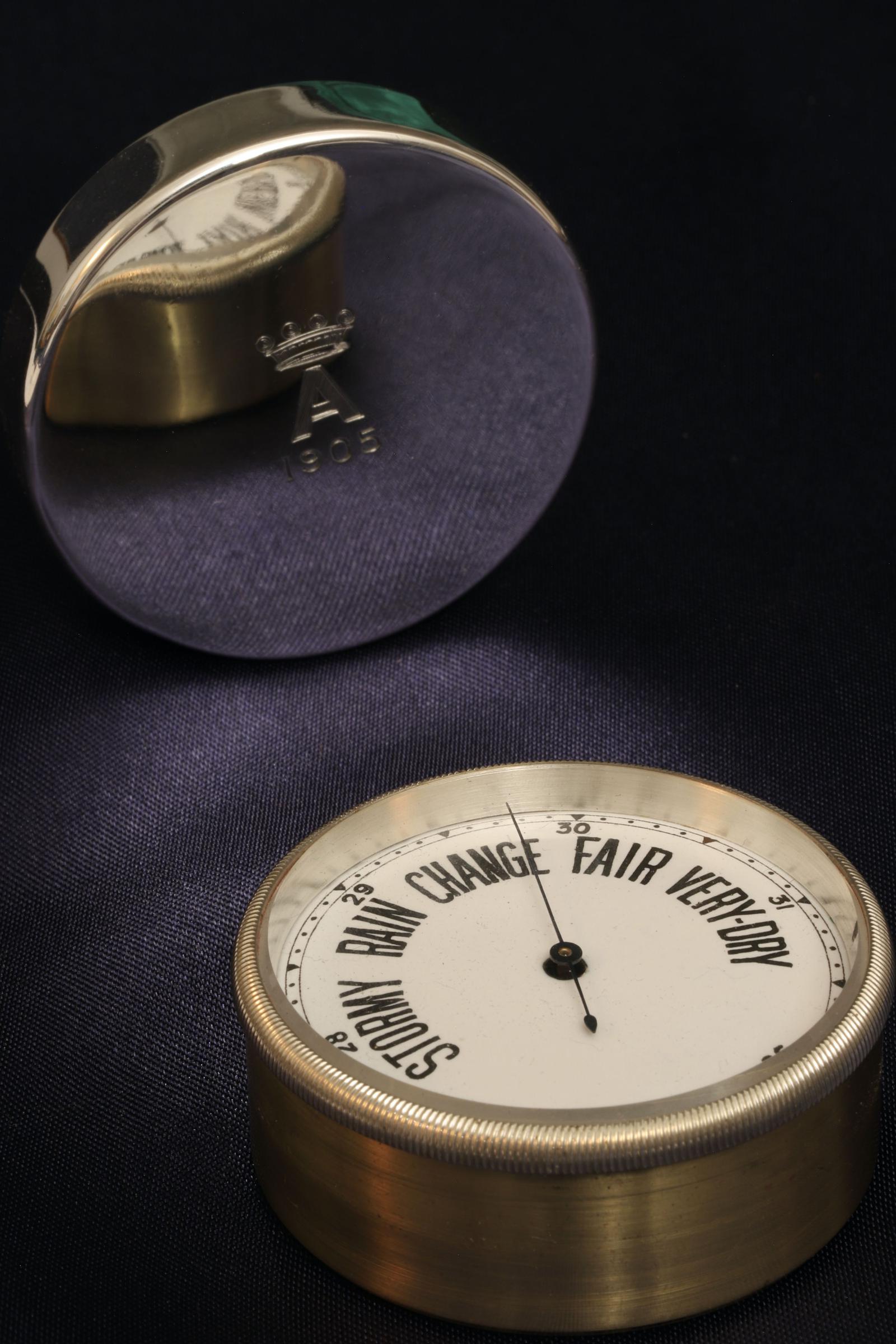 Silver Travel Barometer by Gourdel Vales - Retailed by Vickery c.1900 (1 of 9)