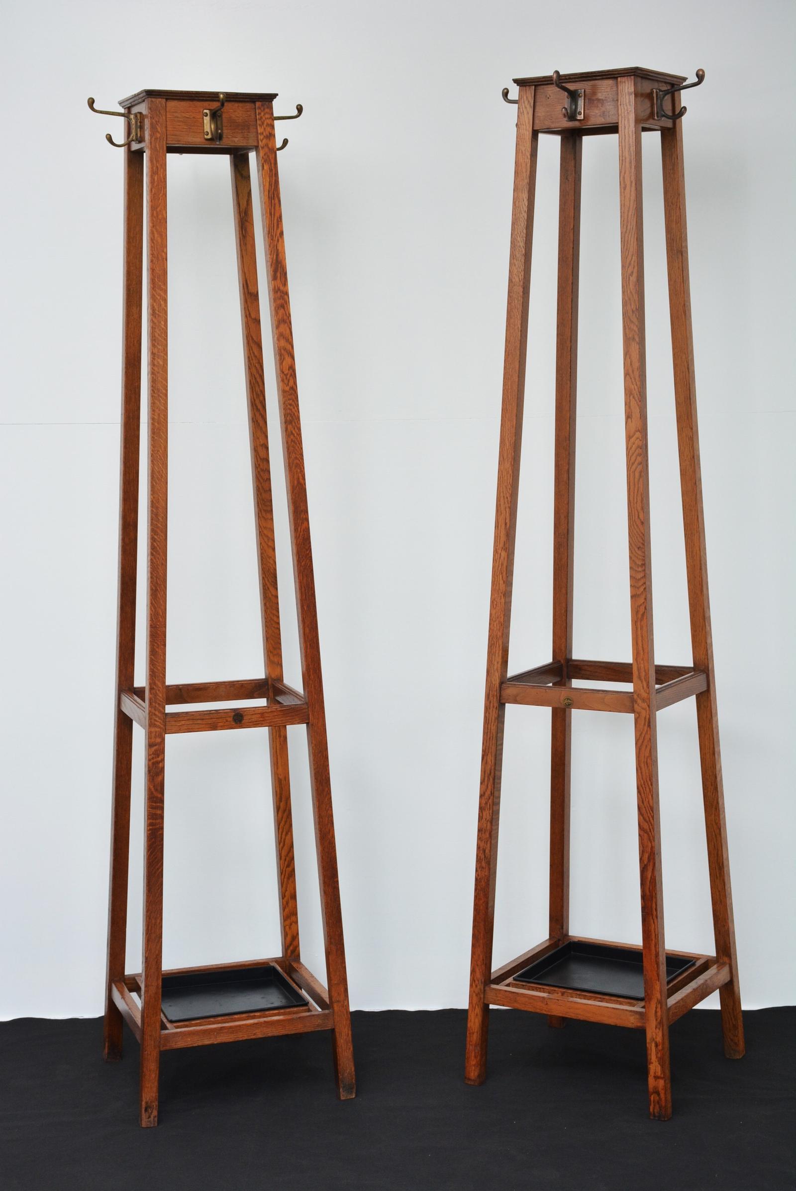 Pair of English Solid Oak Hall Stands by Astrola C1930 (1 of 13) Pair of English Solid Oak Hall Stands by Astrola C1930 (1 of 13)
