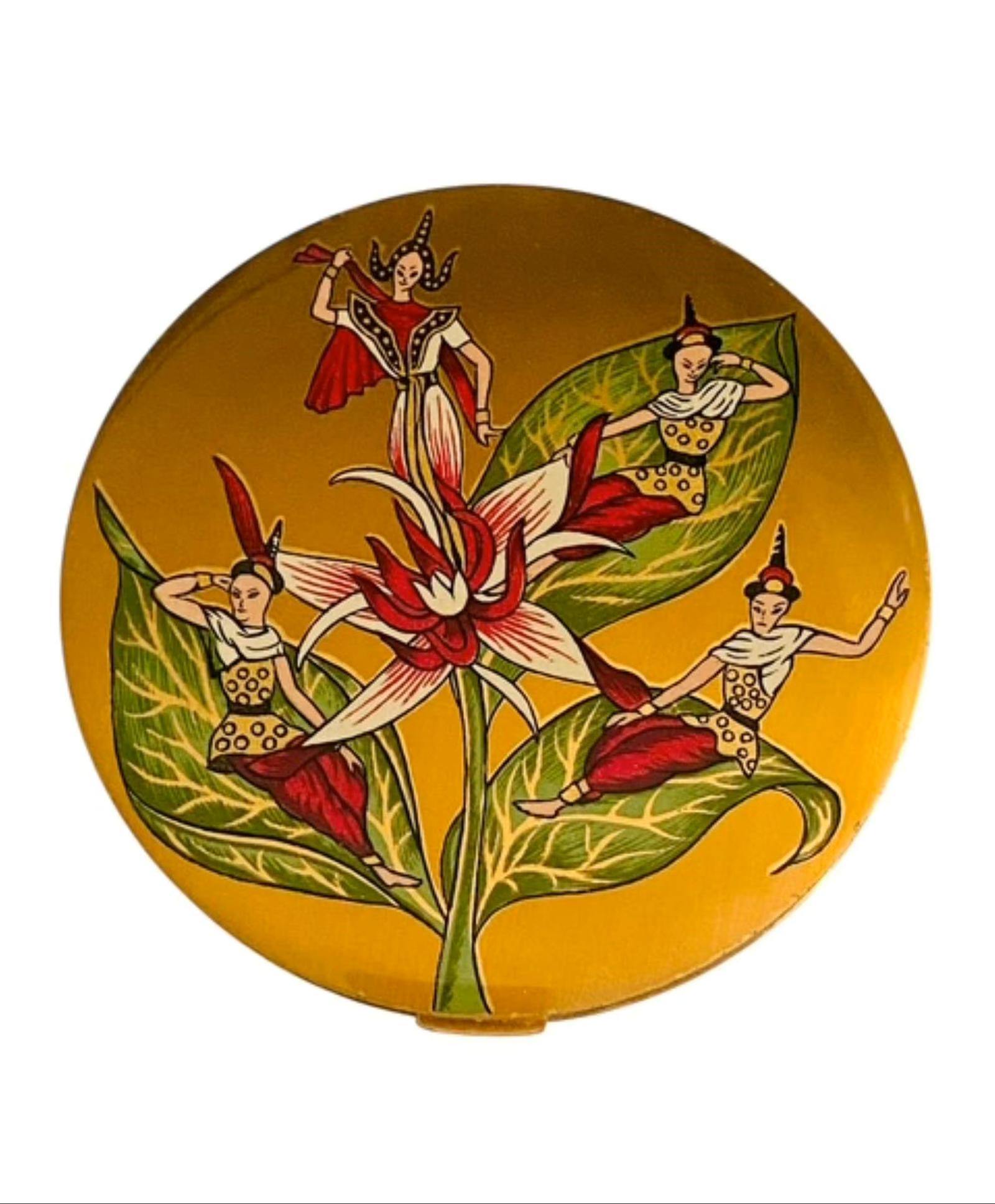 Large Vintage Powder Compact Vogue Vanities Nymphs Circa 1950 (1 of 5) Large Vintage Powder Compact Vogue Vanities Nymphs Circa 1950 (1 of 5)
