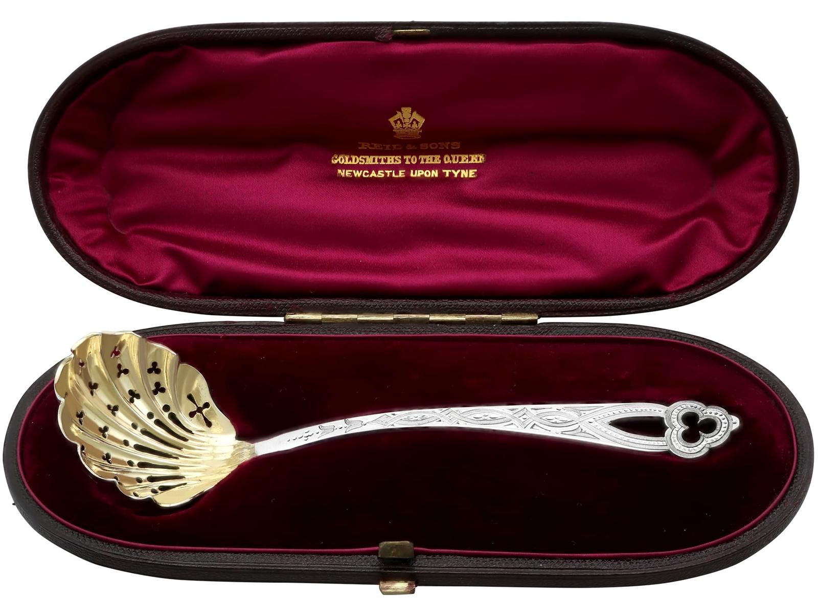 Antique Victorian Newcastle Sterling Silver Sugar Sifter (1 of 9)