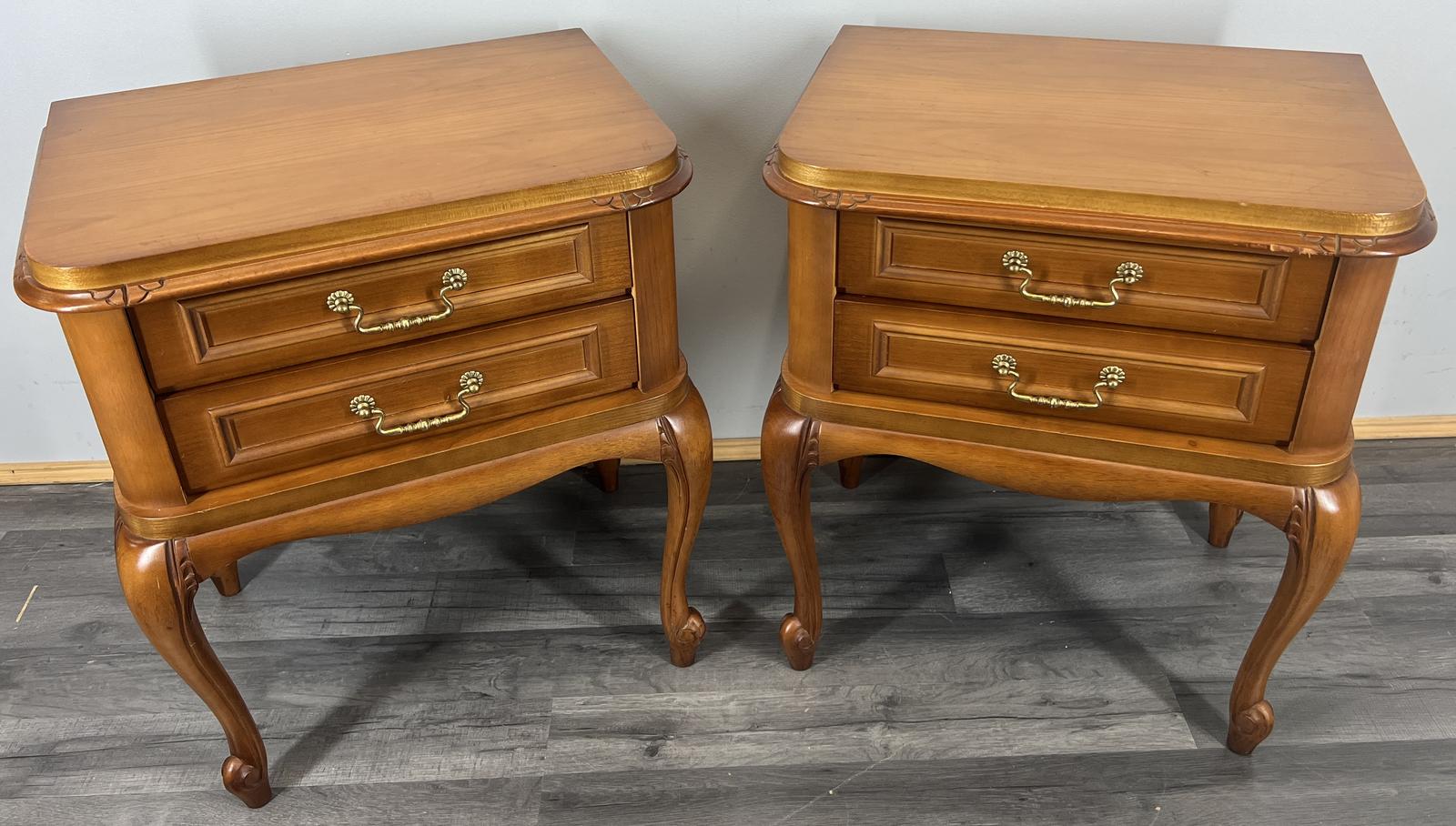 Pair of  Bedside Tables Vintage French Style Nightstands Cabinets (1 of 15)