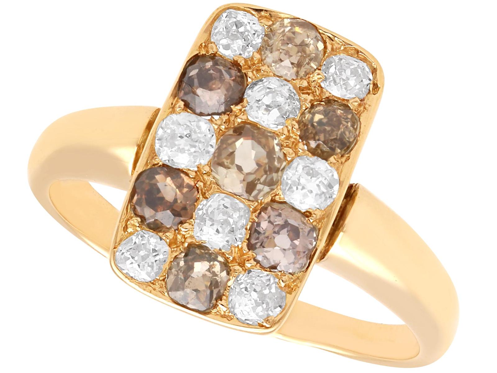 Antique 1.30ct Diamond & 14ct Yellow Gold Ring c.1890 (1 of 11)