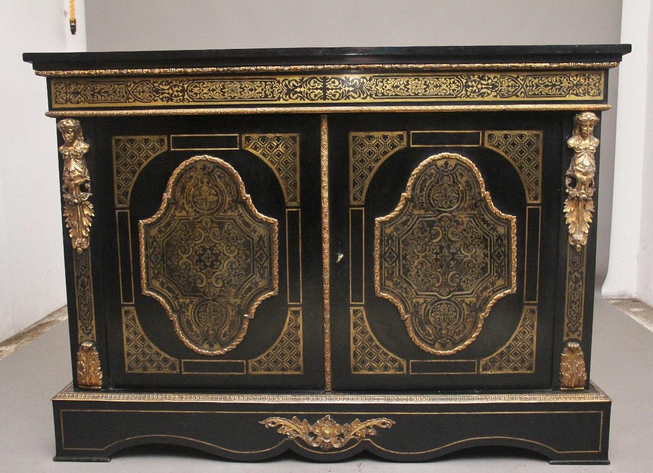 19th Century Ebonised Boulle Cabinet (1 of 17)