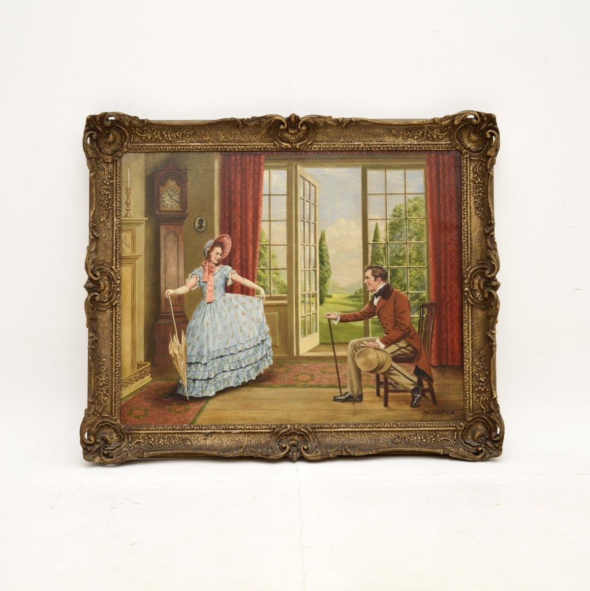 Antique Oil Painting on Canvas by Alfred Lyndon Grace (1 of 10) Antique Oil Painting on Canvas by Alfred Lyndon Grace (1 of 10)