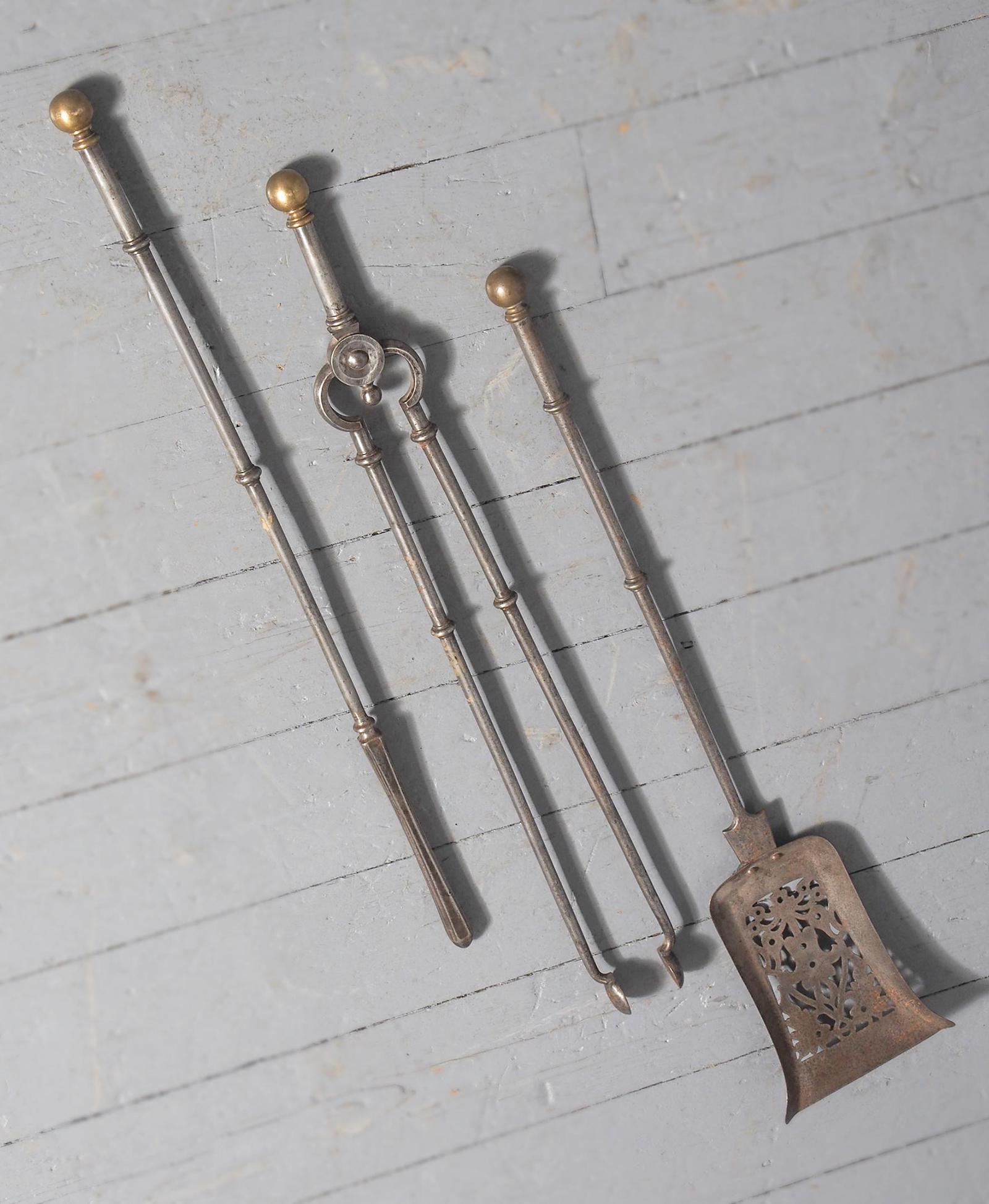 Antique Large George III Set of Fire Tools (1 of 7)