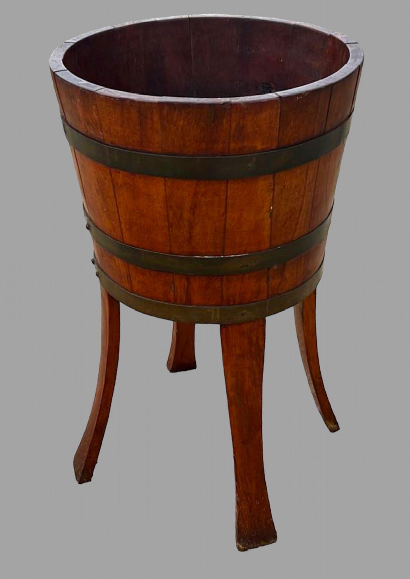 An Early Edwardian Chestnut Plant Trough Barrel (1 of 5)