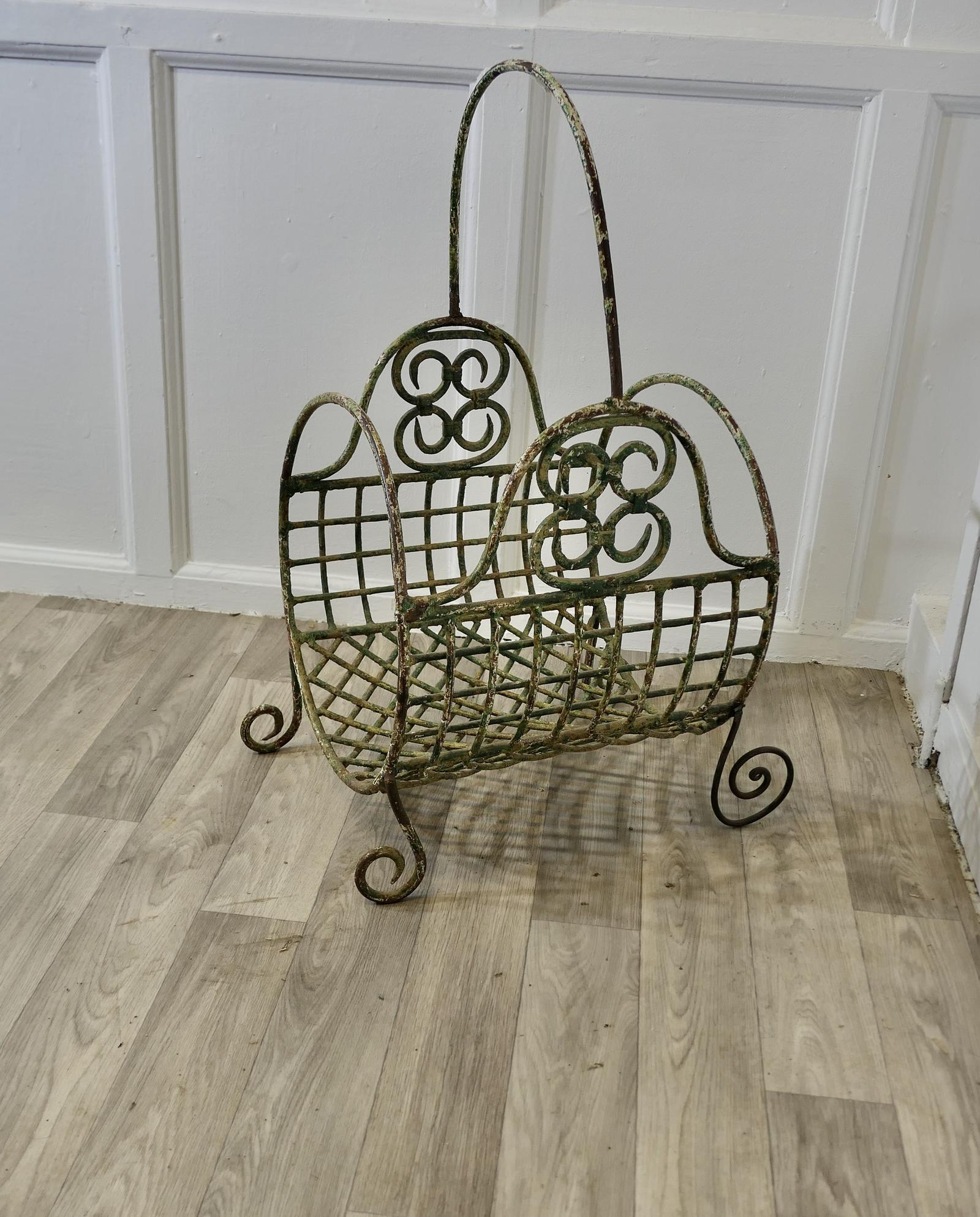 A 19th C French Wirework Log Carrier Basket (1 of 7) A 19th C French Wirework Log Carrier Basket (1 of 7)