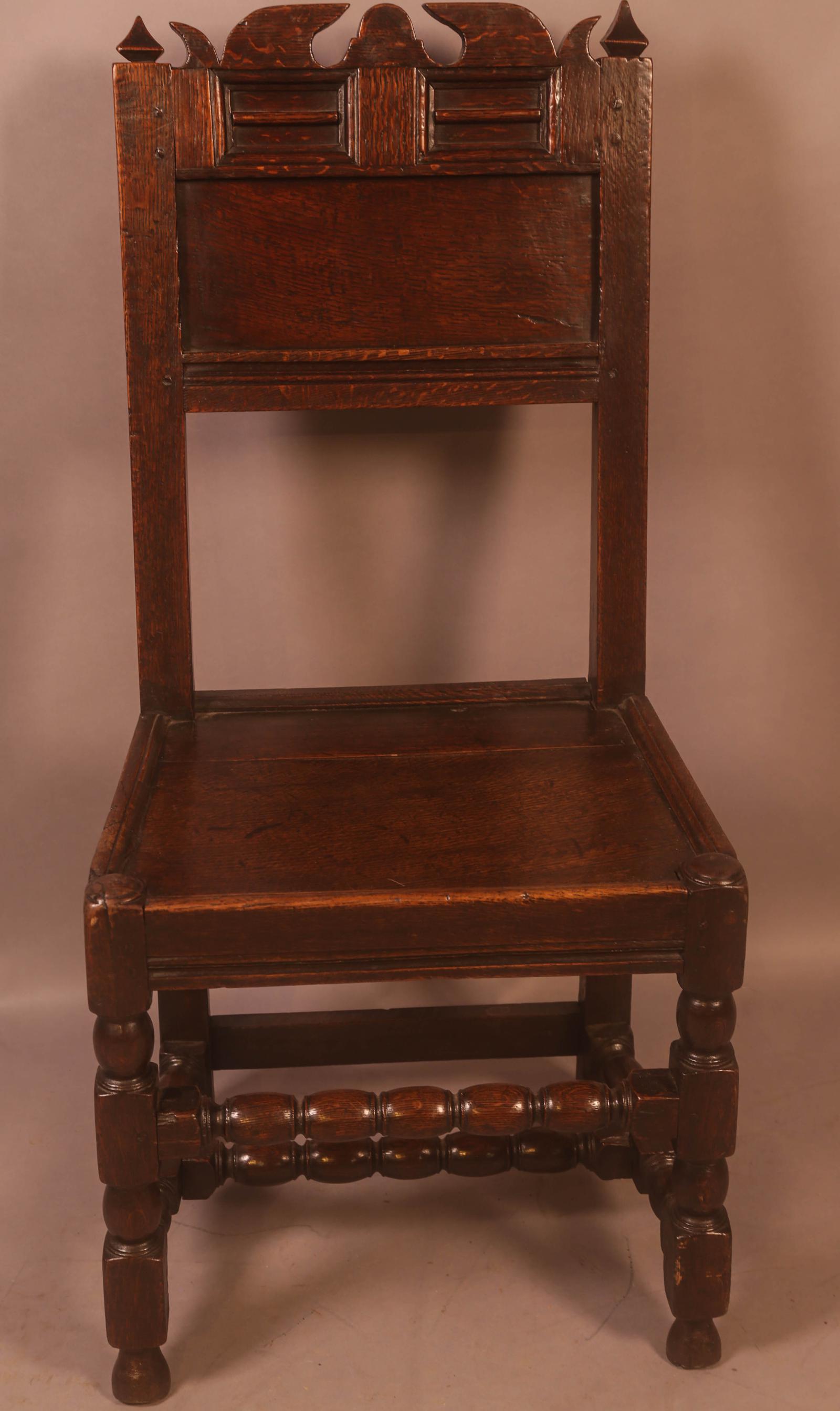 17th Century Oak Back Stool (1 of 8)