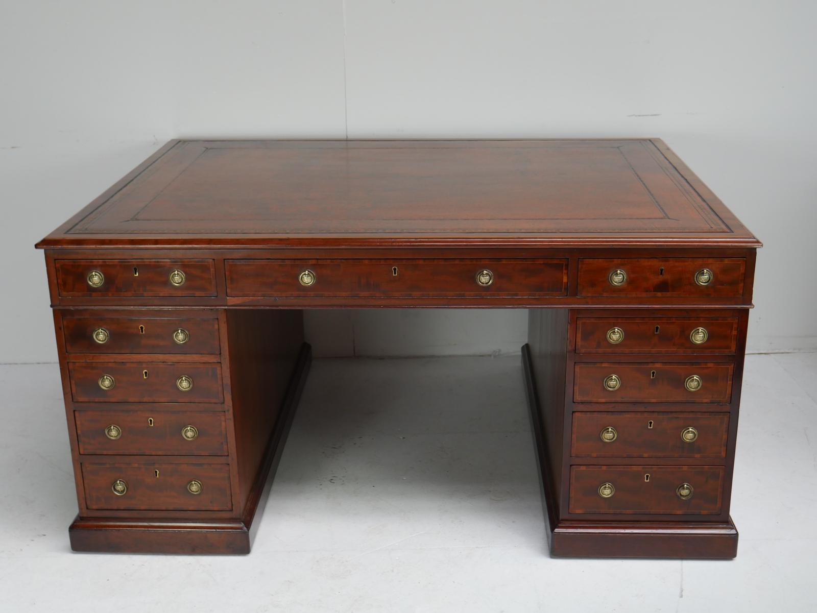 19th Century Kneehole Partners Desk (1 of 15) 19th Century Kneehole Partners Desk (1 of 15)