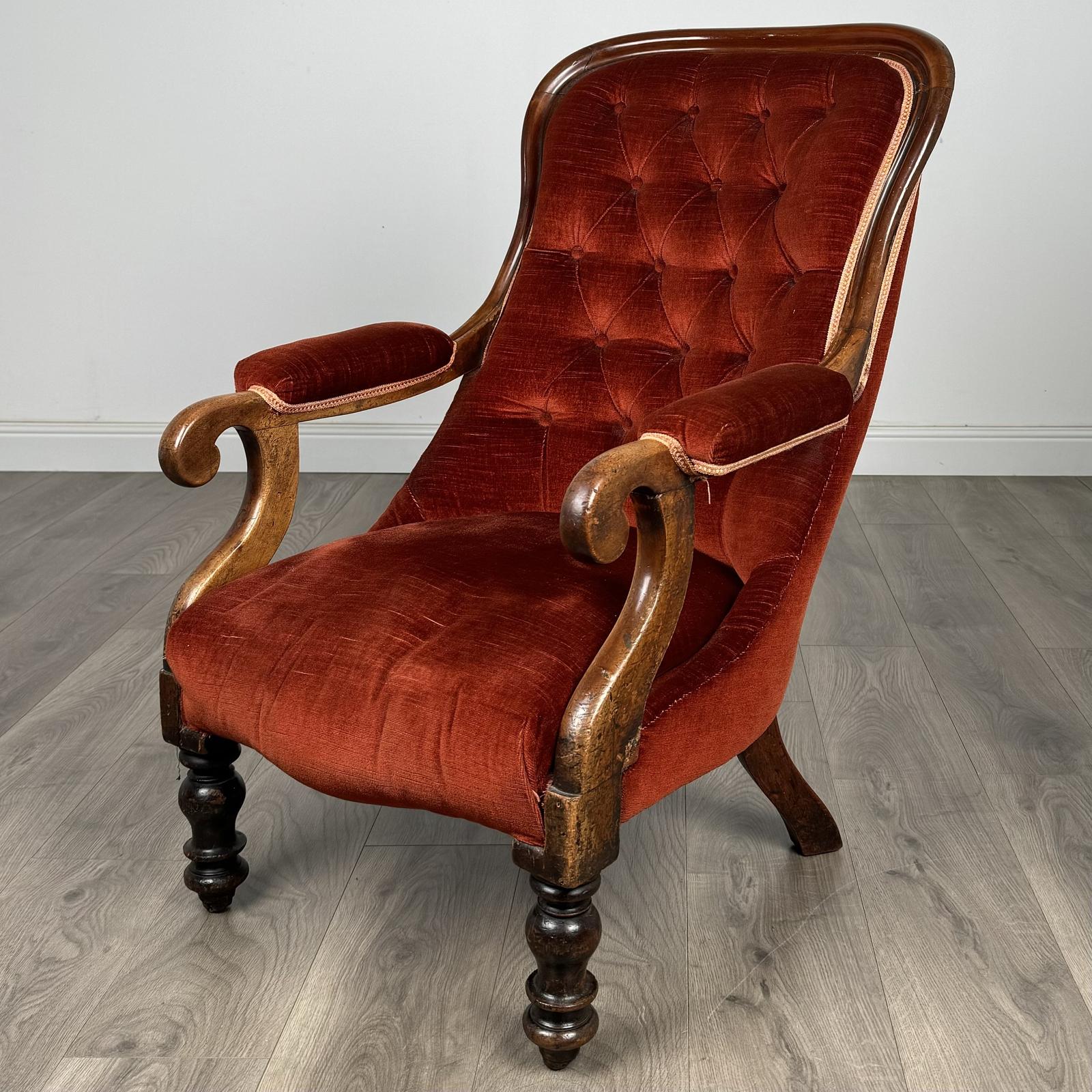 Antique 19th Century Armchair in Mahogany (1 of 12)