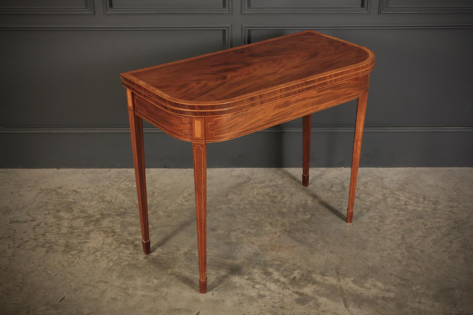 Regency Inlaid Mahogany Tea Table (1 of 12)