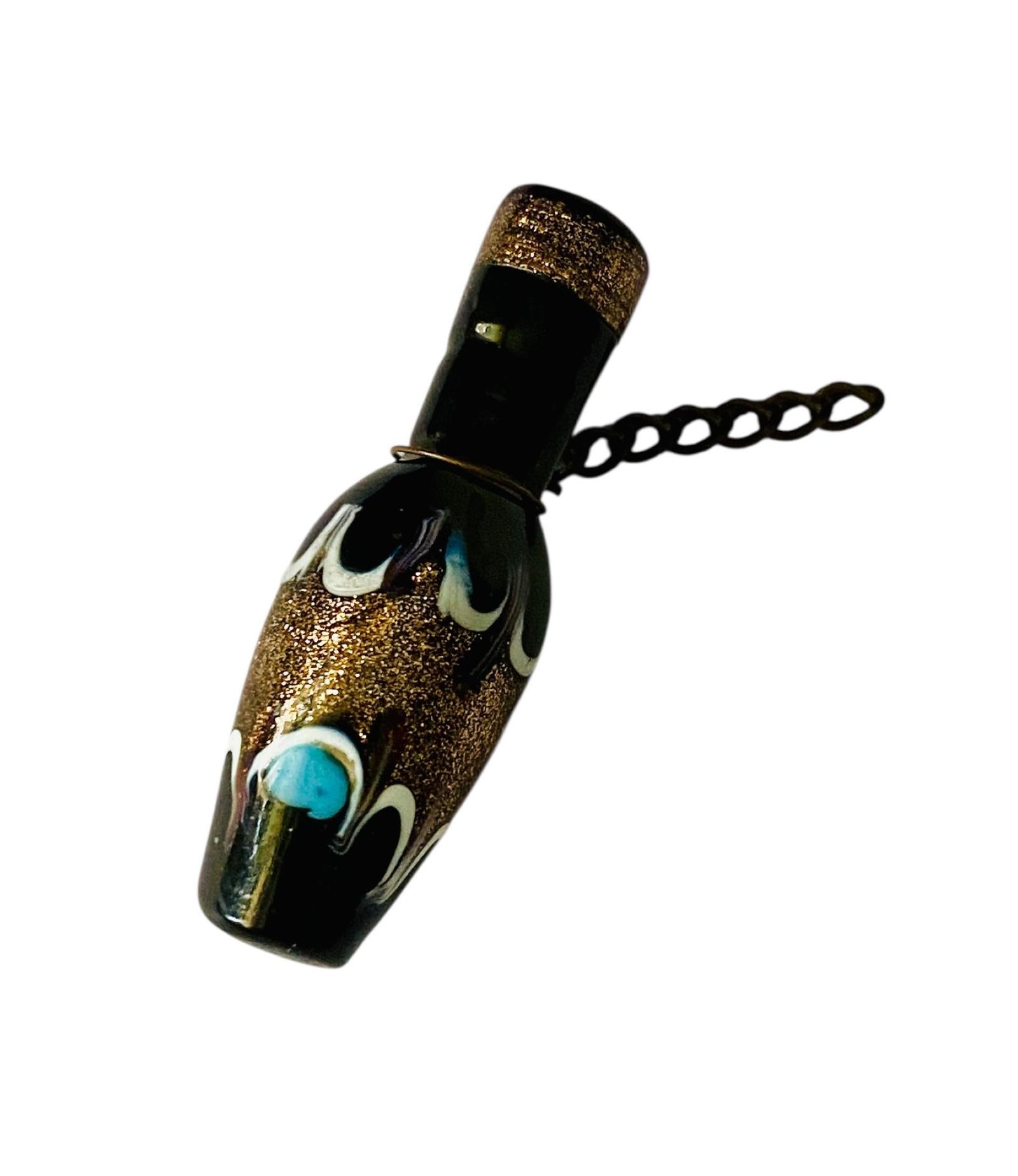 Antique Venetian Murano Aventurine Glass Miniature Perfume Scent Bottle c.1880 (1 of 5)