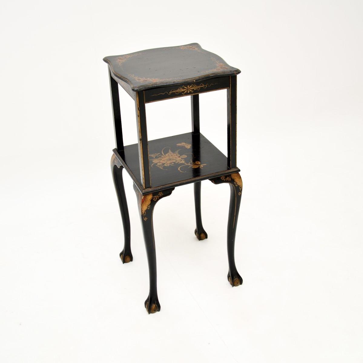 Antique Lacquered Chinoiserie Two Tier Side Table (1 of 12) Antique Lacquered Chinoiserie Two Tier Side Table (1 of 12)