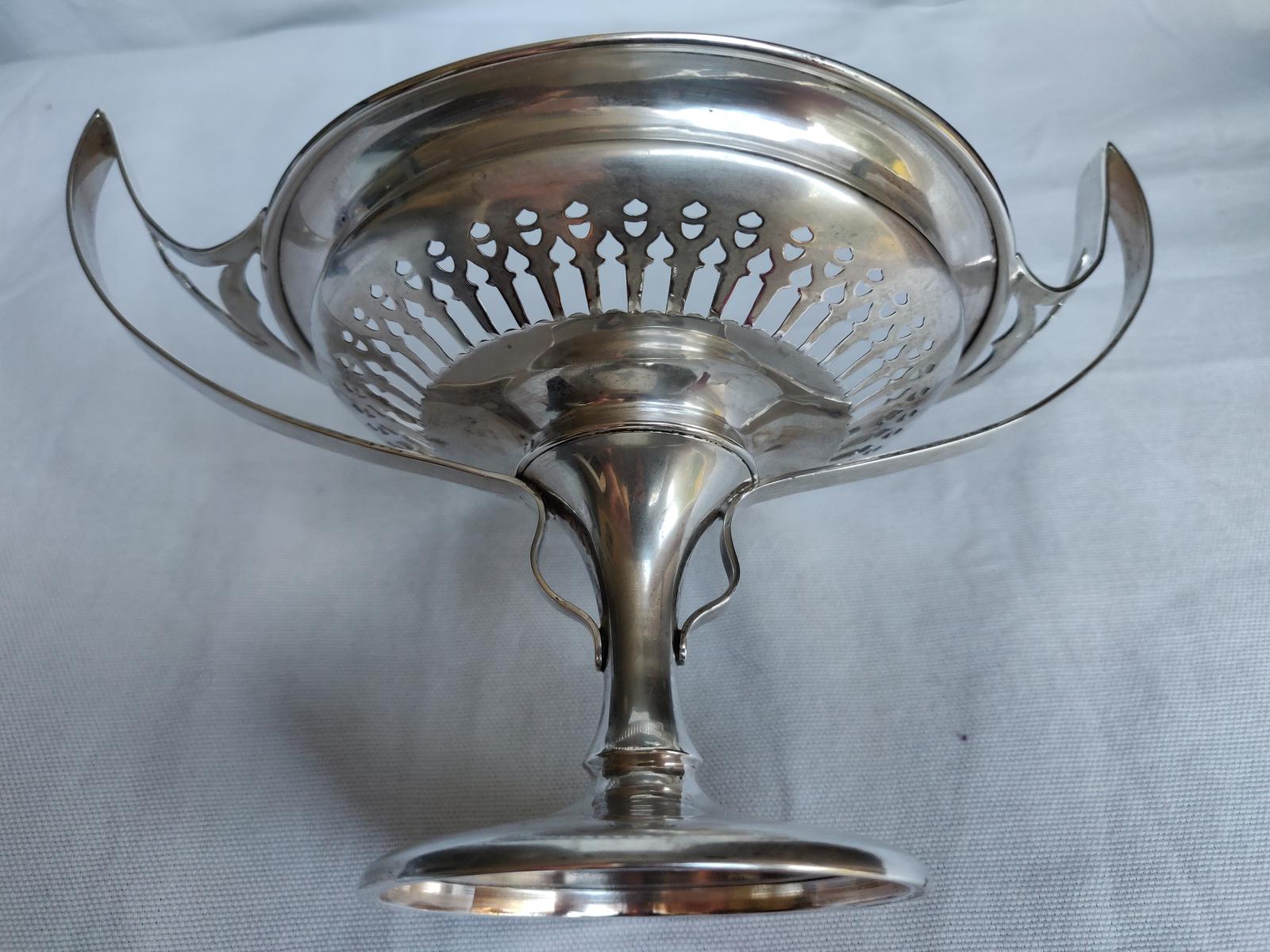 Antique Art Nouveau Silver Pedestal Tazza, Martin, Hall & Co, Birmingham 1910 (1 of 12)
