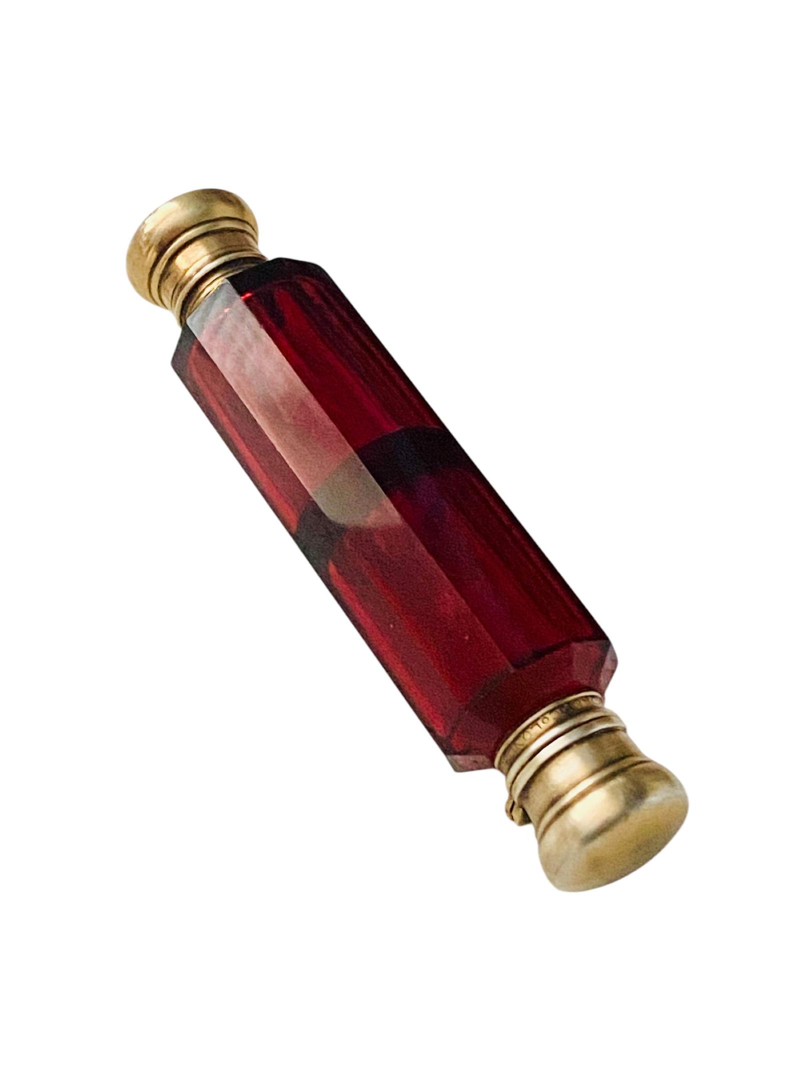 Antique Ruby Red Glass Double Ended Perfume Scent Bottle with Original Red Stopper c.1880 (1 of 11) Antique Ruby Red Glass Double Ended Perfume Scent Bottle with Original Red Stopper c.1880 (1 of 11)