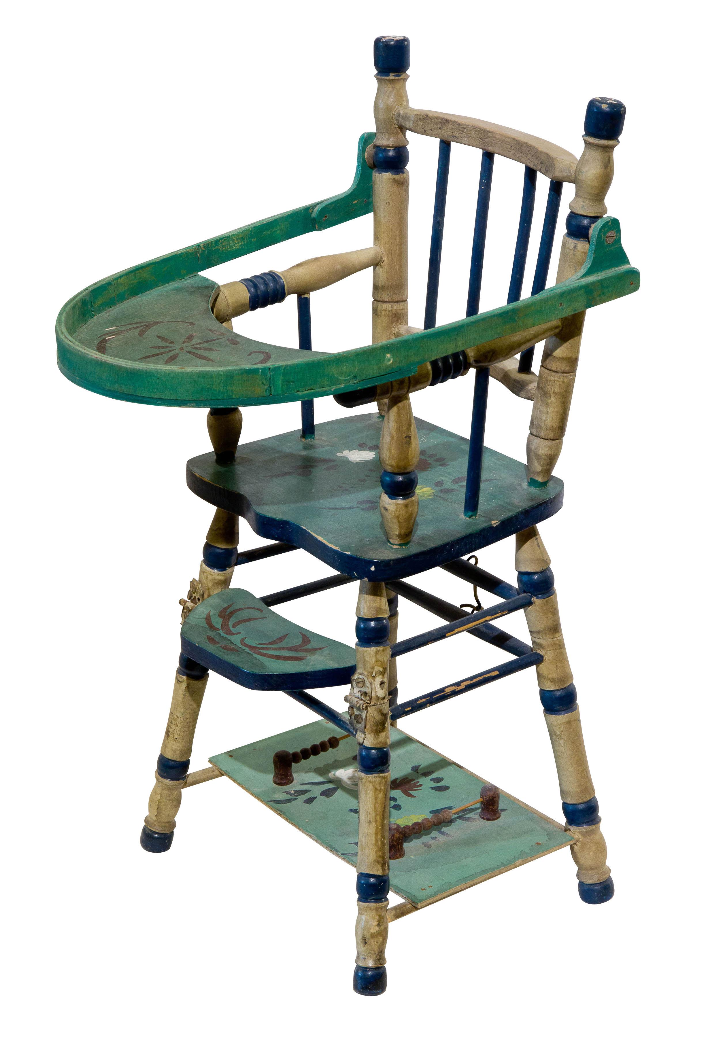 A Continental Painted Miniature High Chair. (1 of 1)