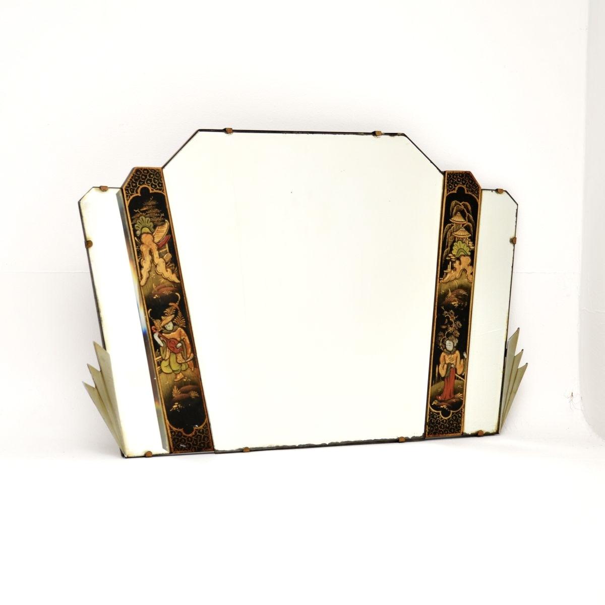 Antique Lacquered Chinoiserie Mirror (1 of 7)