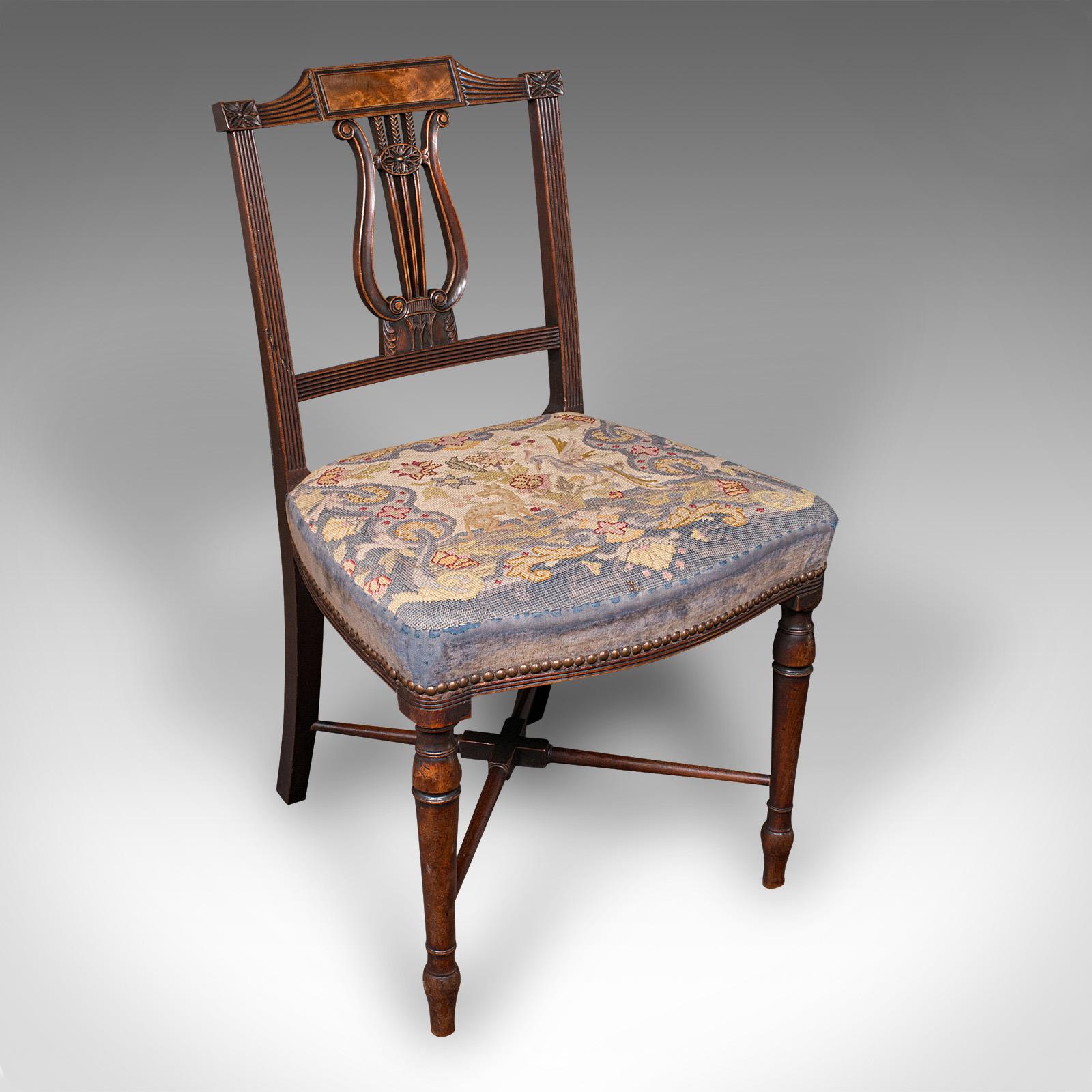 Antique Embroidered Chair, English, Walnut, Needlepoint, Bedroom, Hall, Regency (1 of 10) Antique Embroidered Chair, English, Walnut, Needlepoint, Bedroom, Hall, Regency (1 of 10)