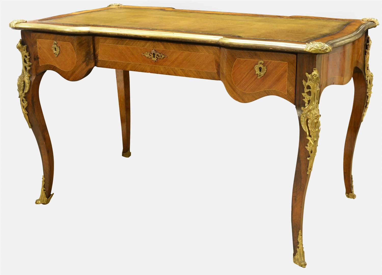 French 19th Century Kingwood Louis XV Bureau Plat (1 of 6) French 19th Century Kingwood Louis XV Bureau Plat (1 of 6)