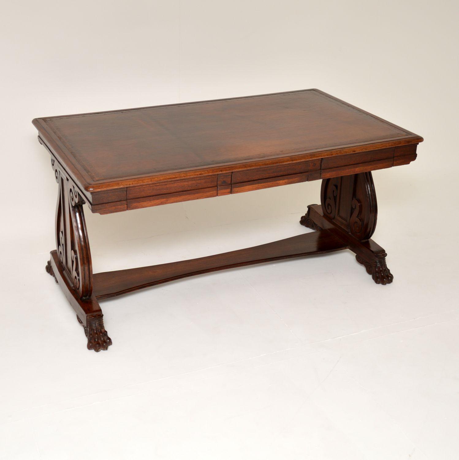 Antique Colonial Padauk Wood Leather Top Partners Desk (1 of 14) Antique Colonial Padauk Wood Leather Top Partners Desk (1 of 14)