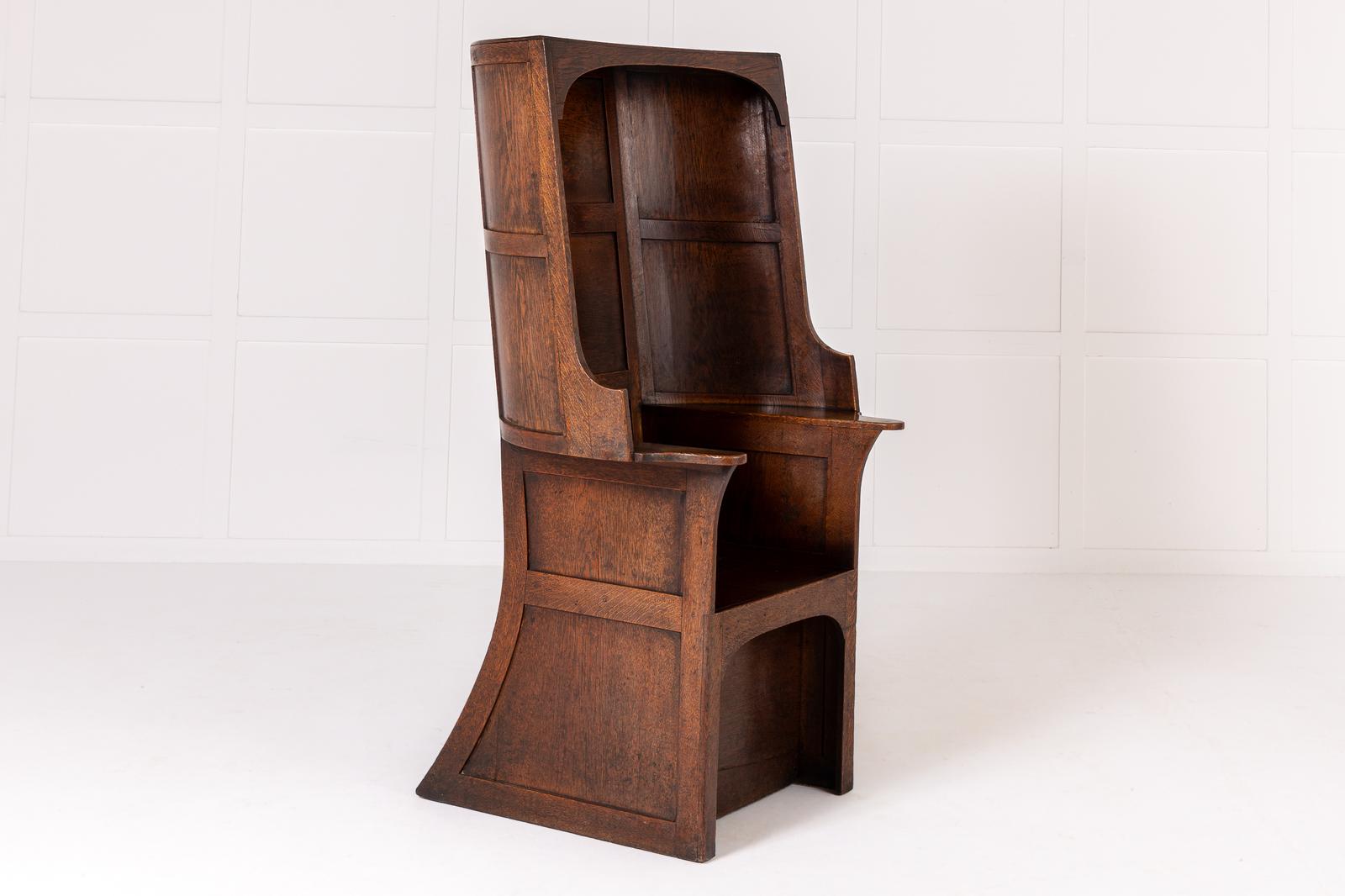 Large Late 18th Century English Oak Hooded Chair (1 of 13)