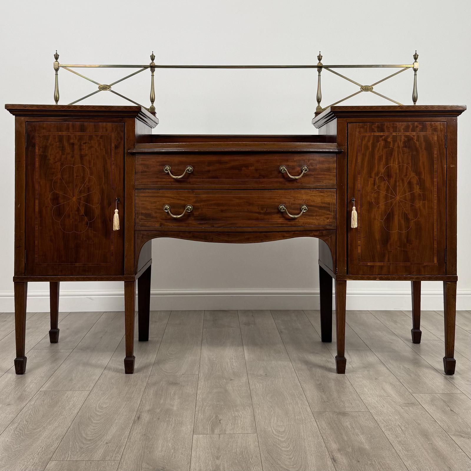 Antique 20th Century Good Quality Inlaid Sideboard In Mahogany (1 of 12)