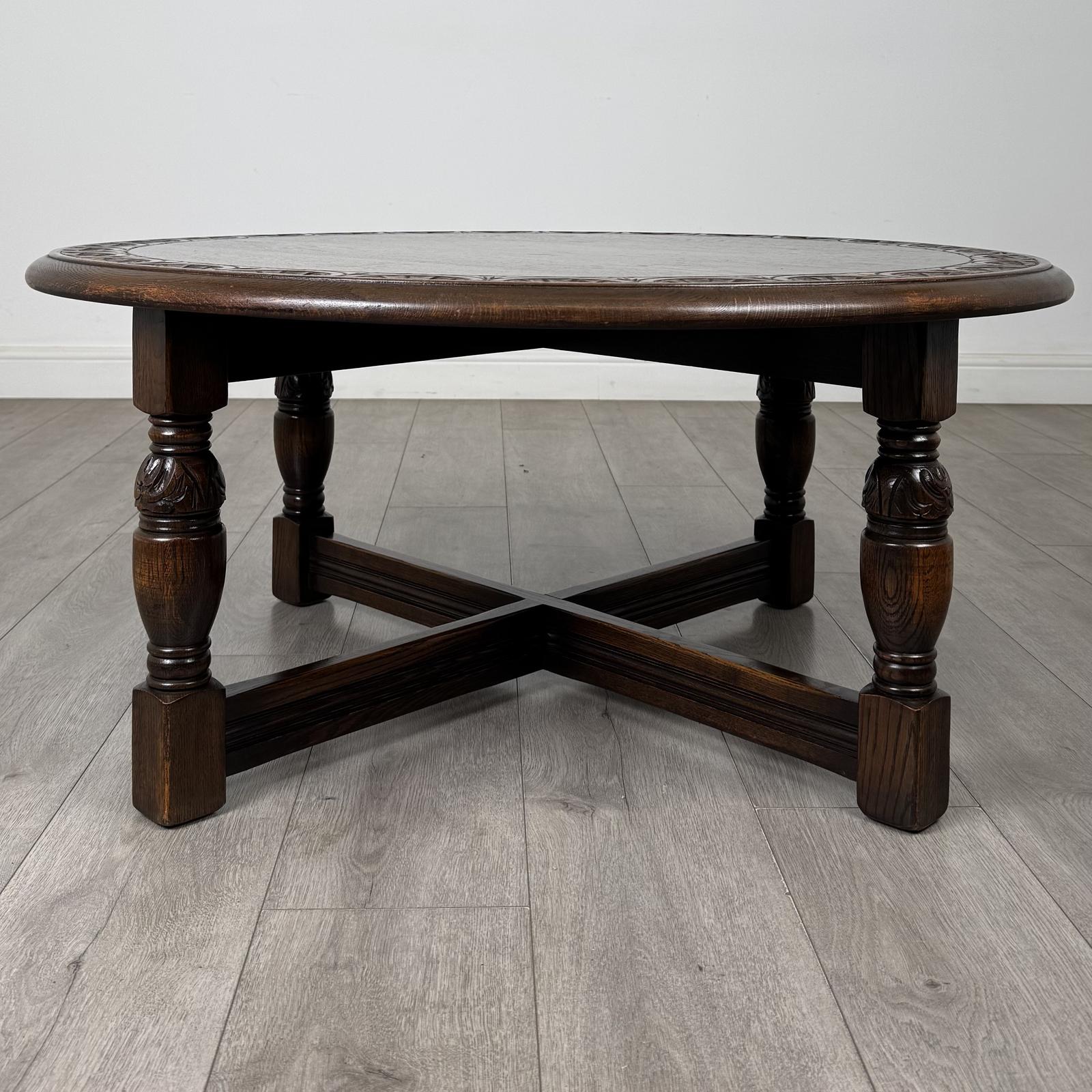 Antique 20th Century Round Edwardian Coffee Table in Oak (1 of 8) Antique 20th Century Round Edwardian Coffee Table in Oak (1 of 8)