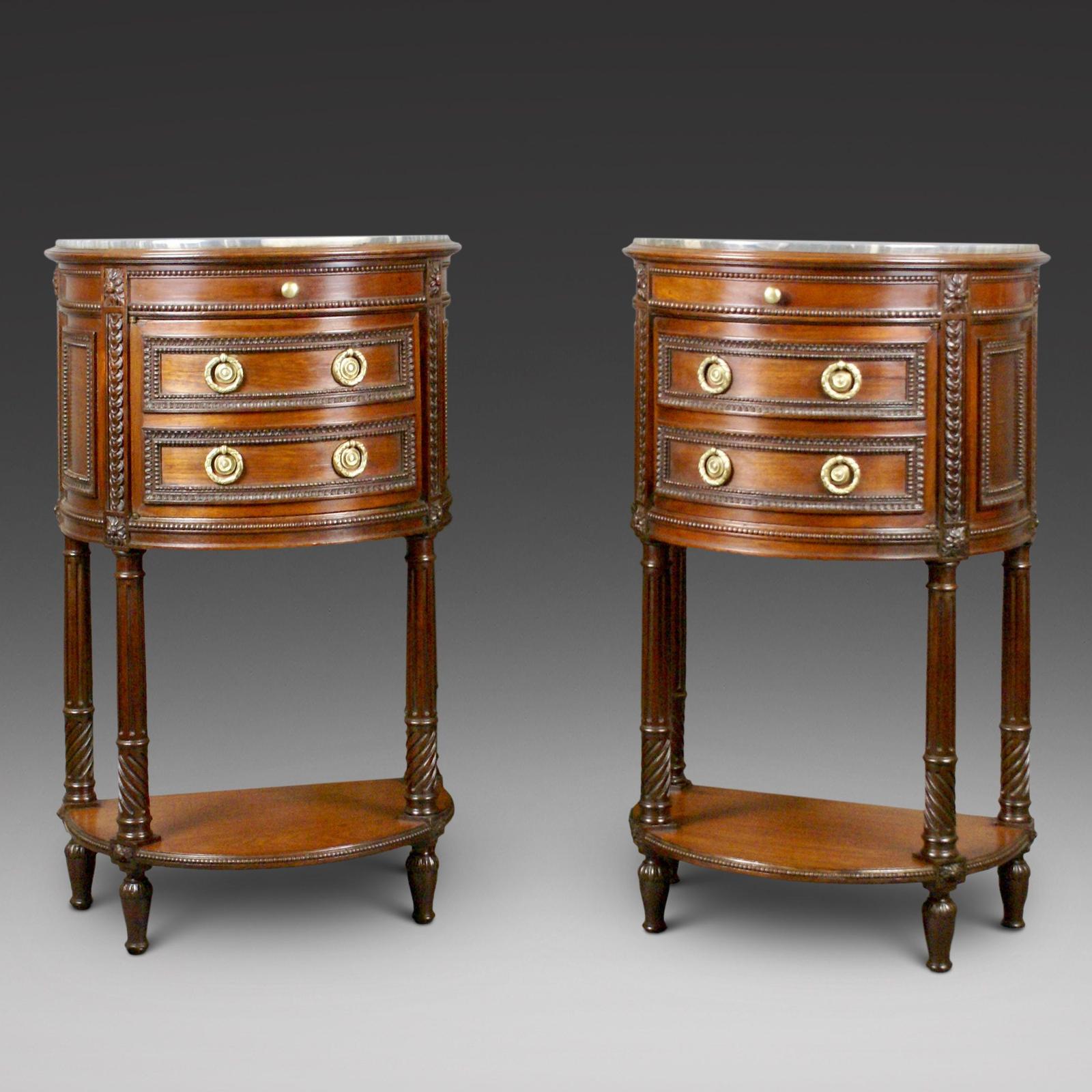 Pair of French Demi Lune Side Cabinets (1 of 6)