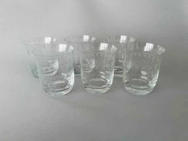 Handsome Set of 6 Etched Whisky / Water Tumblers (1 of 4)