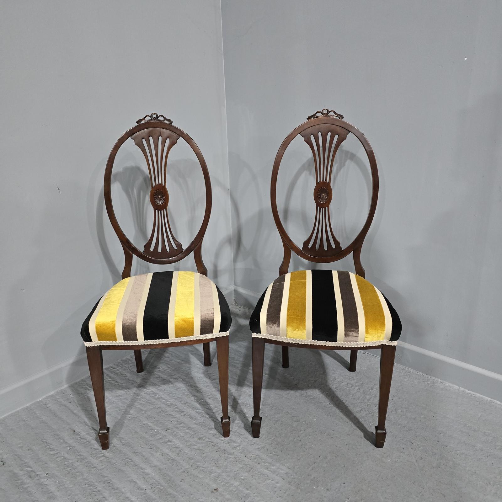 Lovely Pair Mahogany Hall Chairs (1 of 7)