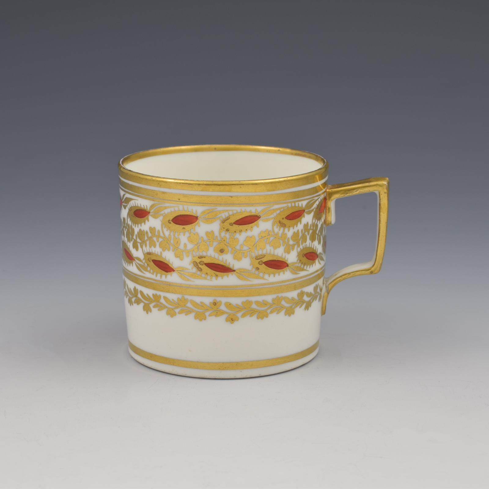 Georgian Coalport Porcelain Coffee Can French / Square Handle c.1805 (1 of 6) Georgian Coalport Porcelain Coffee Can French / Square Handle c.1805 (1 of 6)