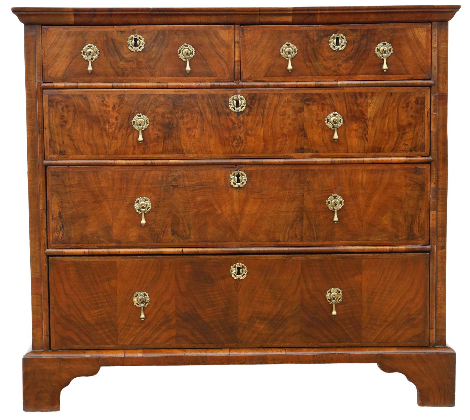 Antique 18th Century Figured Walnut Chest of Drawers - Fine Quality (1 of 9)