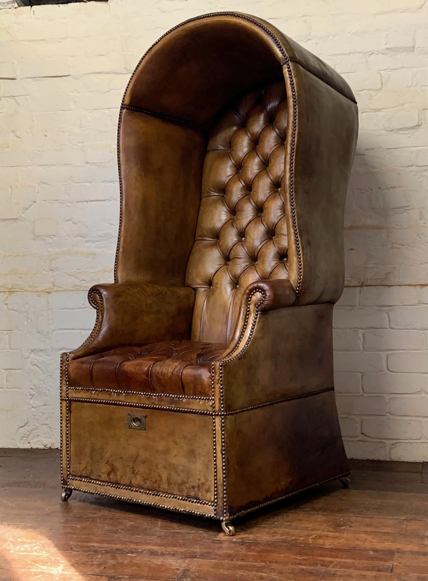 Rare & Exceptional Deep-buttoned Chesterfield Porter’s Chair c.1920 (1 of 16) Rare & Exceptional Deep-buttoned Chesterfield Porter’s Chair c.1920 (1 of 16)