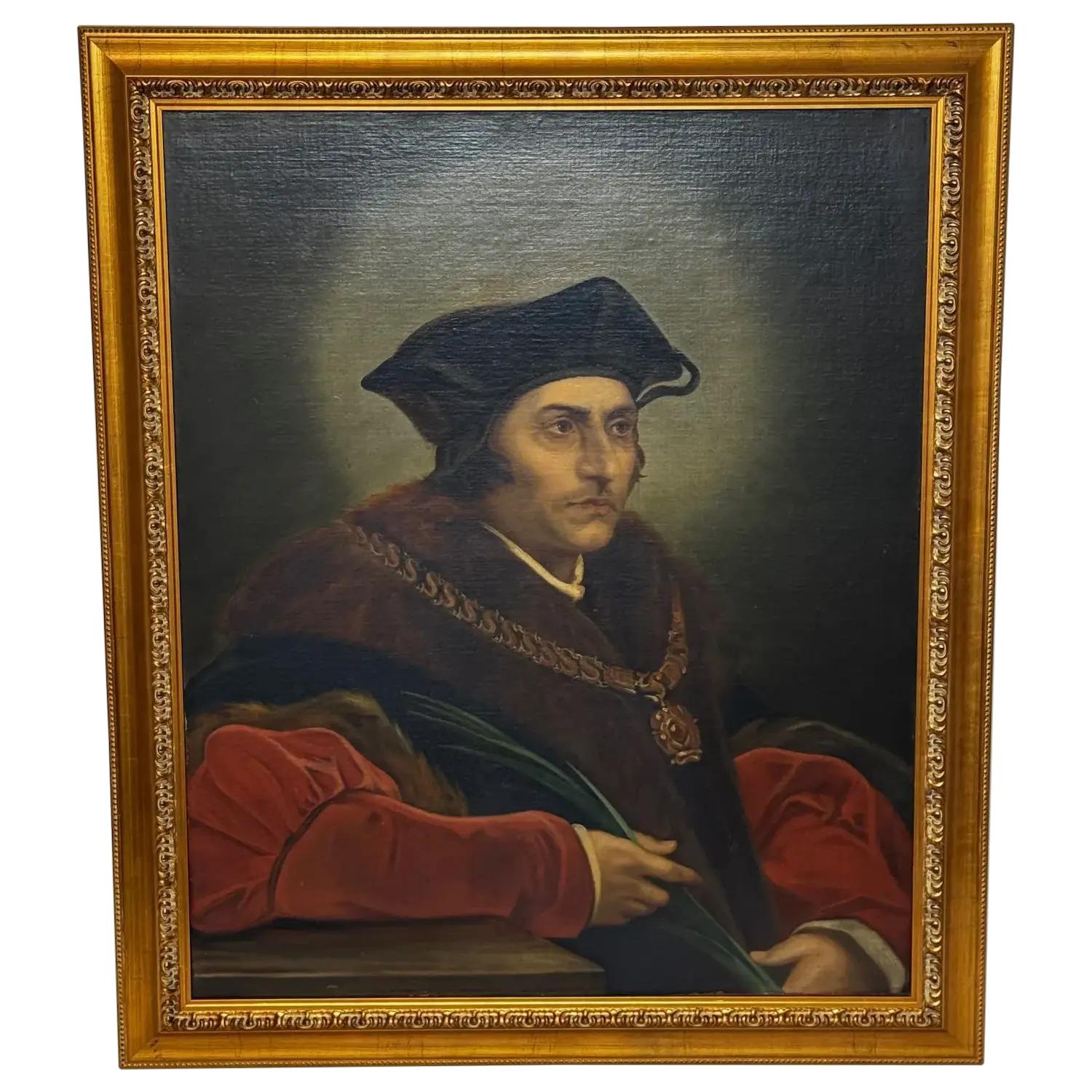 Sir Thomas More Tudor Oil Portrait Manner of Hans Holbein (1 of 33) Sir Thomas More Tudor Oil Portrait Manner of Hans Holbein (1 of 33)