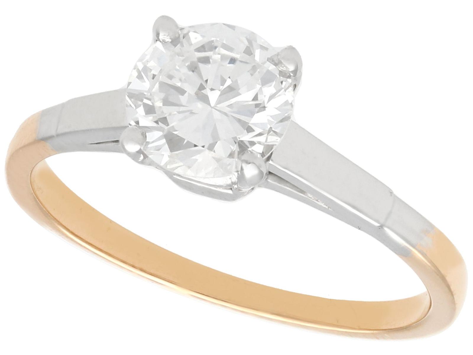 0.93ct Diamond & 18ct Yellow Gold Solitaire Ring c.1940 (1 of 9)