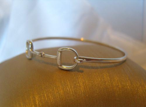 Bracelet Silver 925 Horse Snaffle Bit Equestrian Bangle 7"L (1 of 9) Bracelet Silver 925 Horse Snaffle Bit Equestrian Bangle 7"L (1 of 9)
