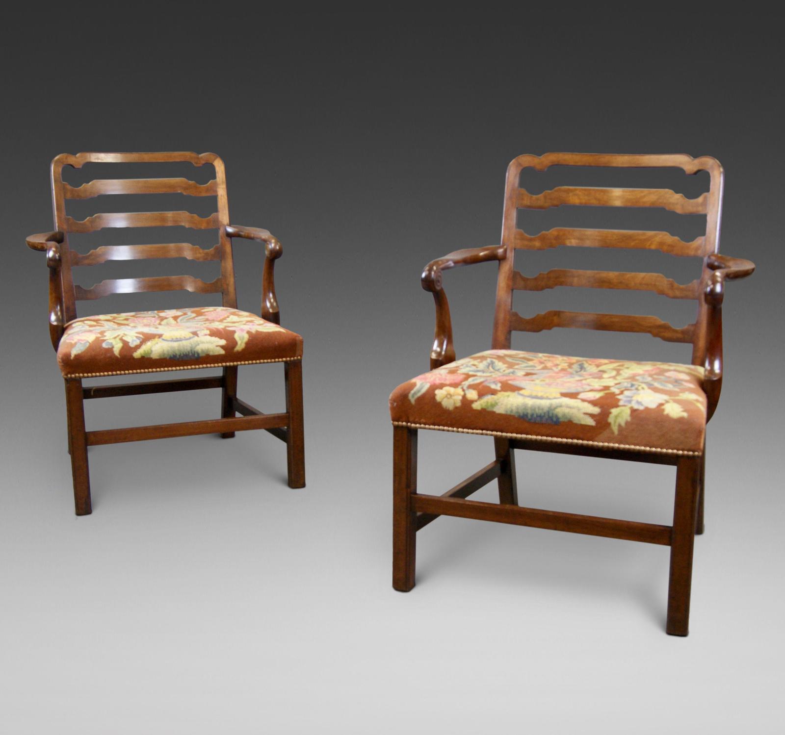 A Pair Of Chippendale Period Arm Chairs (1 of 4)