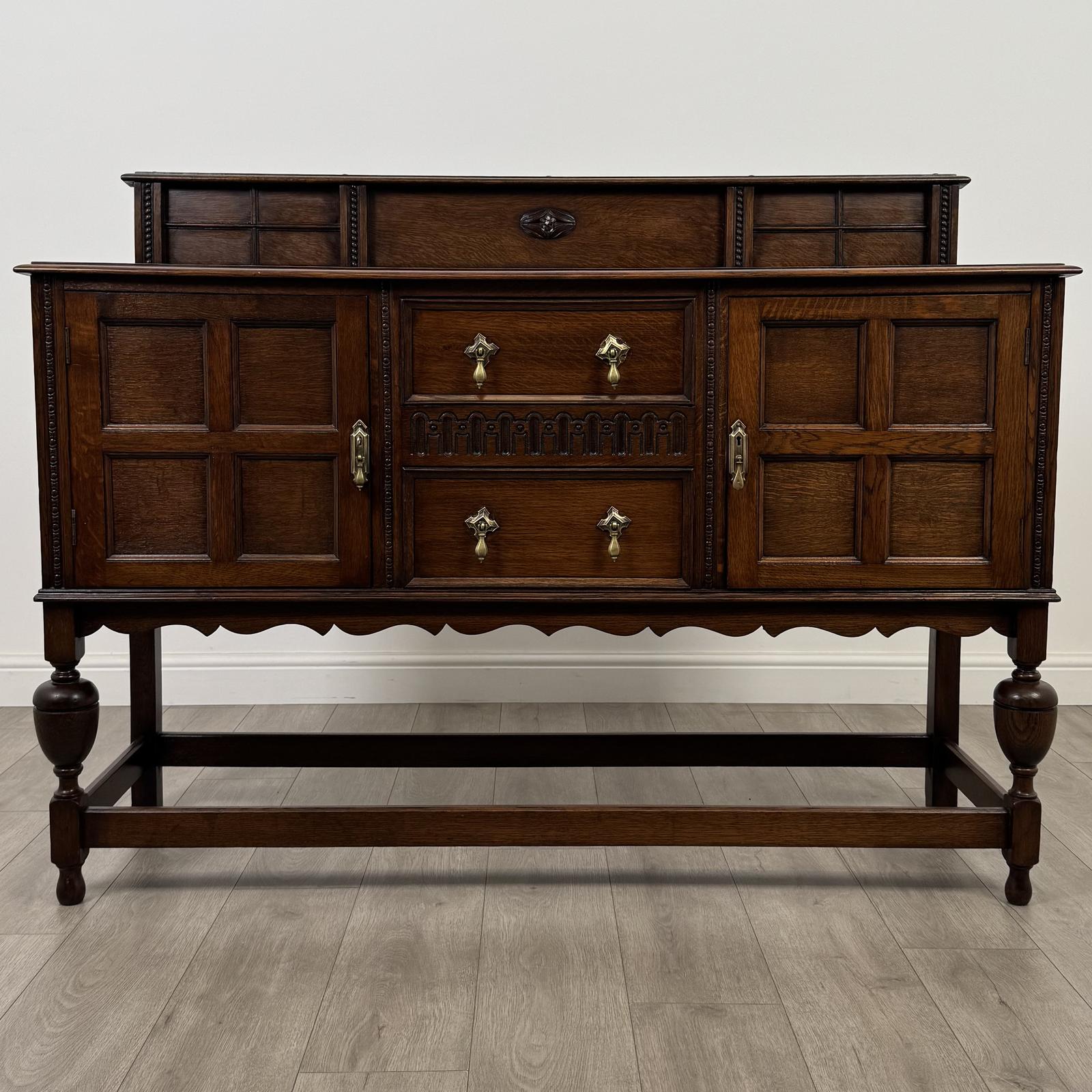 Antique 20th Century Good Quality Sideboard In Oak (1 of 12)