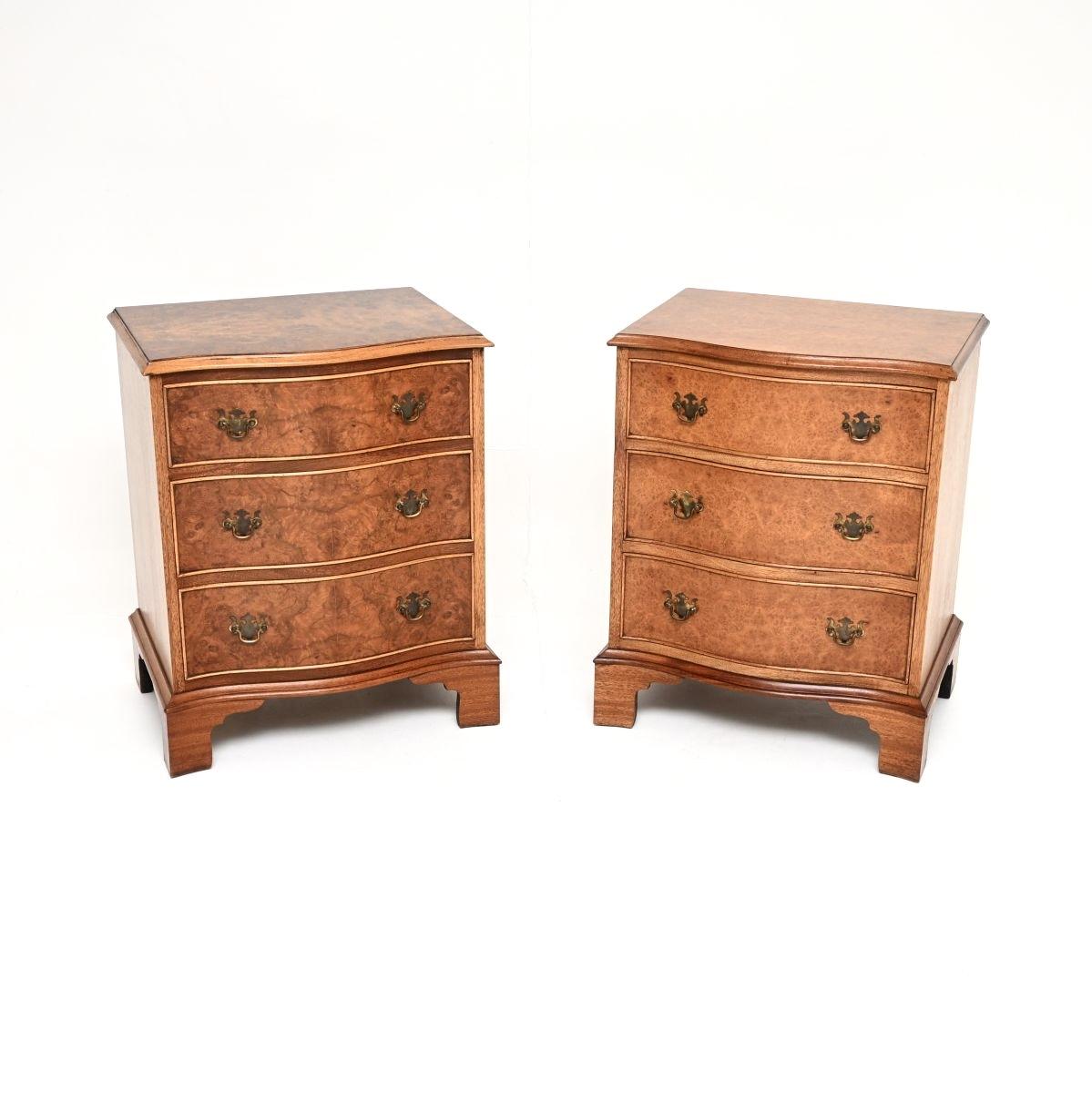 Pair of Antique Burr Walnut Bedside Chests (1 of 9) Pair of Antique Burr Walnut Bedside Chests (1 of 9)