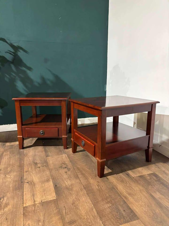 Pair of Reproduction Lamp Tables – Single Drawer with Under Tier (1 of 17)