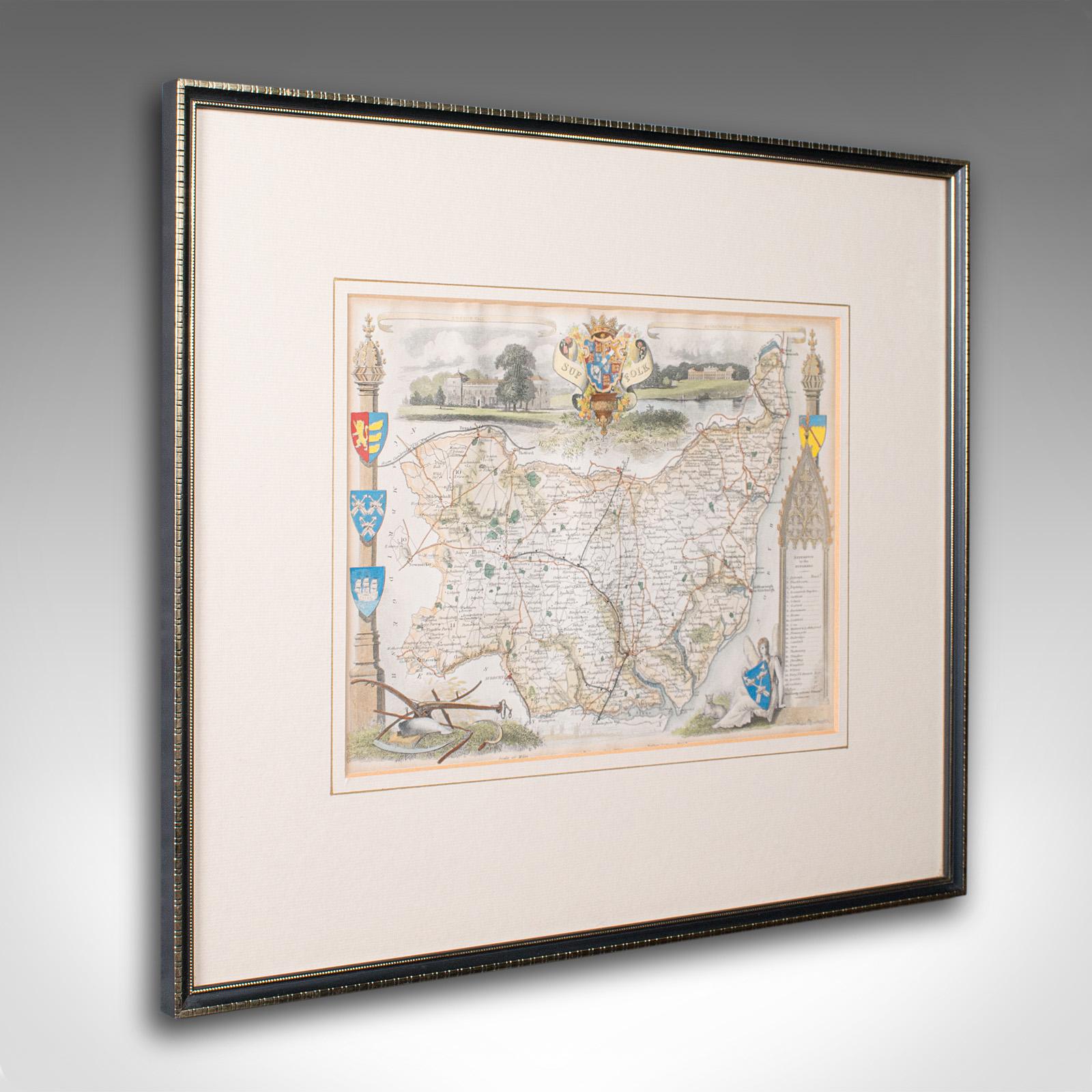 Antique County Map, Suffolk, English, Framed Lithograph, Cartography - Victorian (1 of 12) Antique County Map, Suffolk, English, Framed Lithograph, Cartography - Victorian (1 of 12)