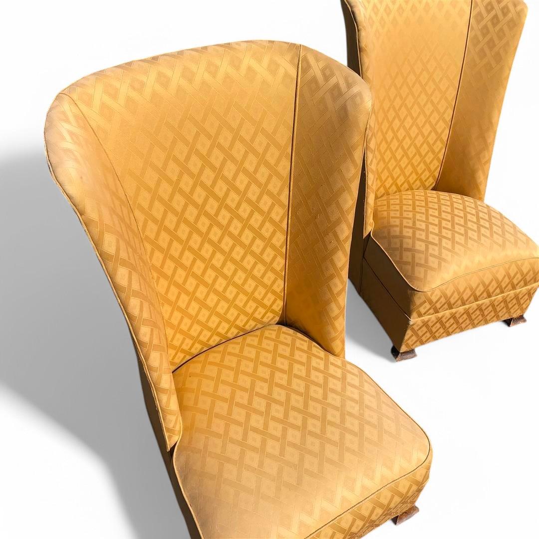 Pair of Low Wing Back Upholstered Lounge Chairs (1 of 18) Pair of Low Wing Back Upholstered Lounge Chairs (1 of 18)