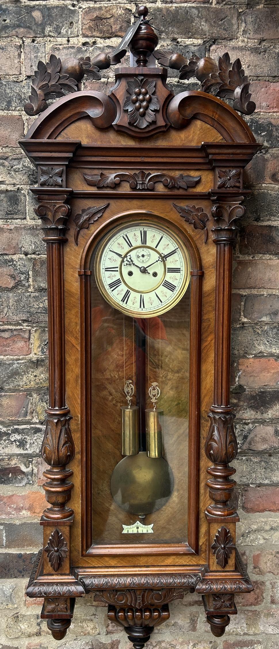 Amazing Rare Burr Walnut Gustav Becker Vienna Regulator Clock – Ca 1880 (1 of 16)