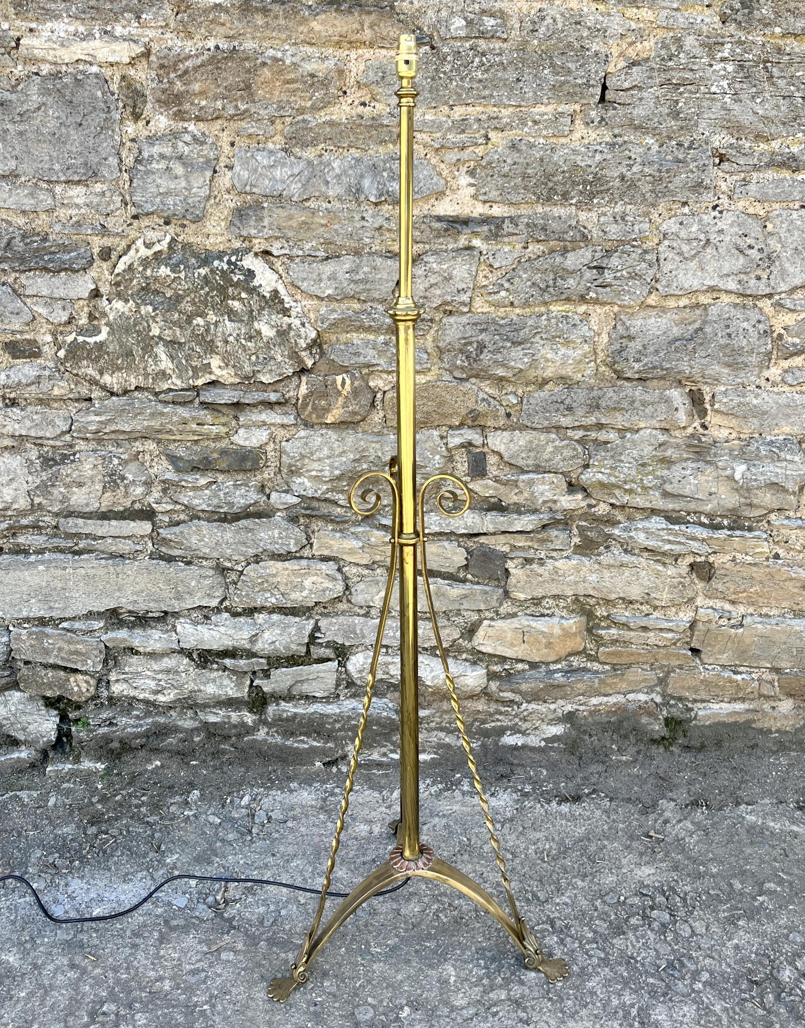 Antique Brass Telescopic Standard Lamp (1 of 9)