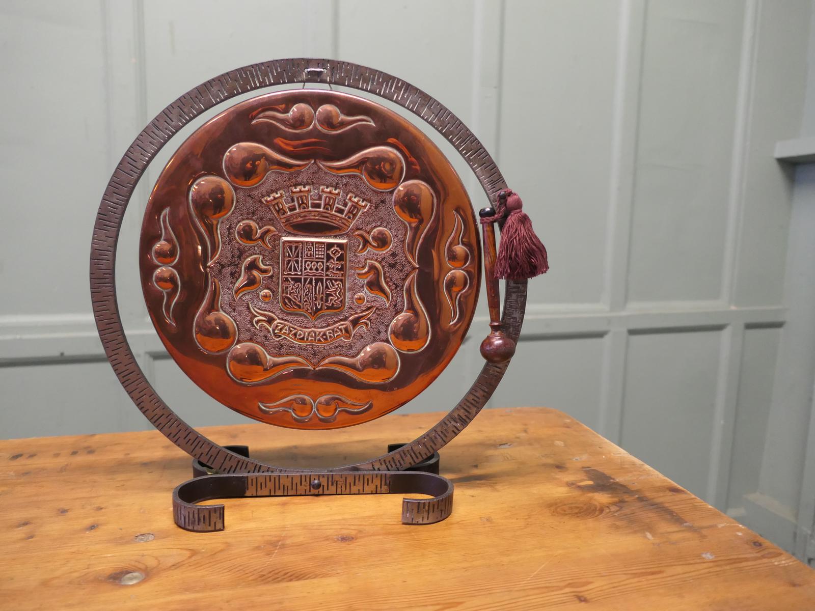 Hand Hammered Basque Copper & Iron Table Gong (1 of 6) Hand Hammered Basque Copper & Iron Table Gong (1 of 6)