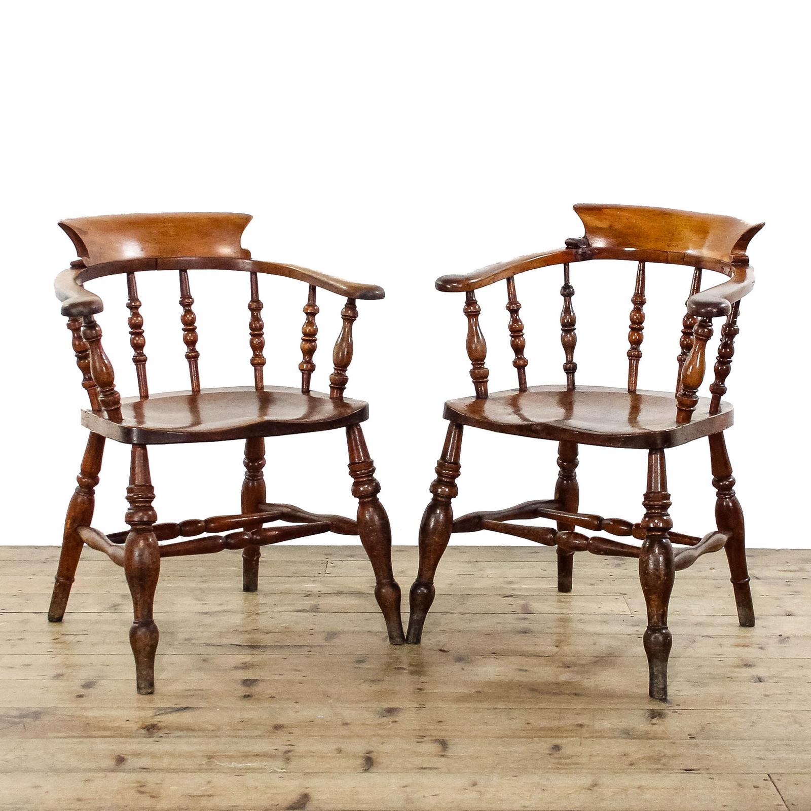 Pair of Antique Smokers Bow Chairs (1 of 10)
